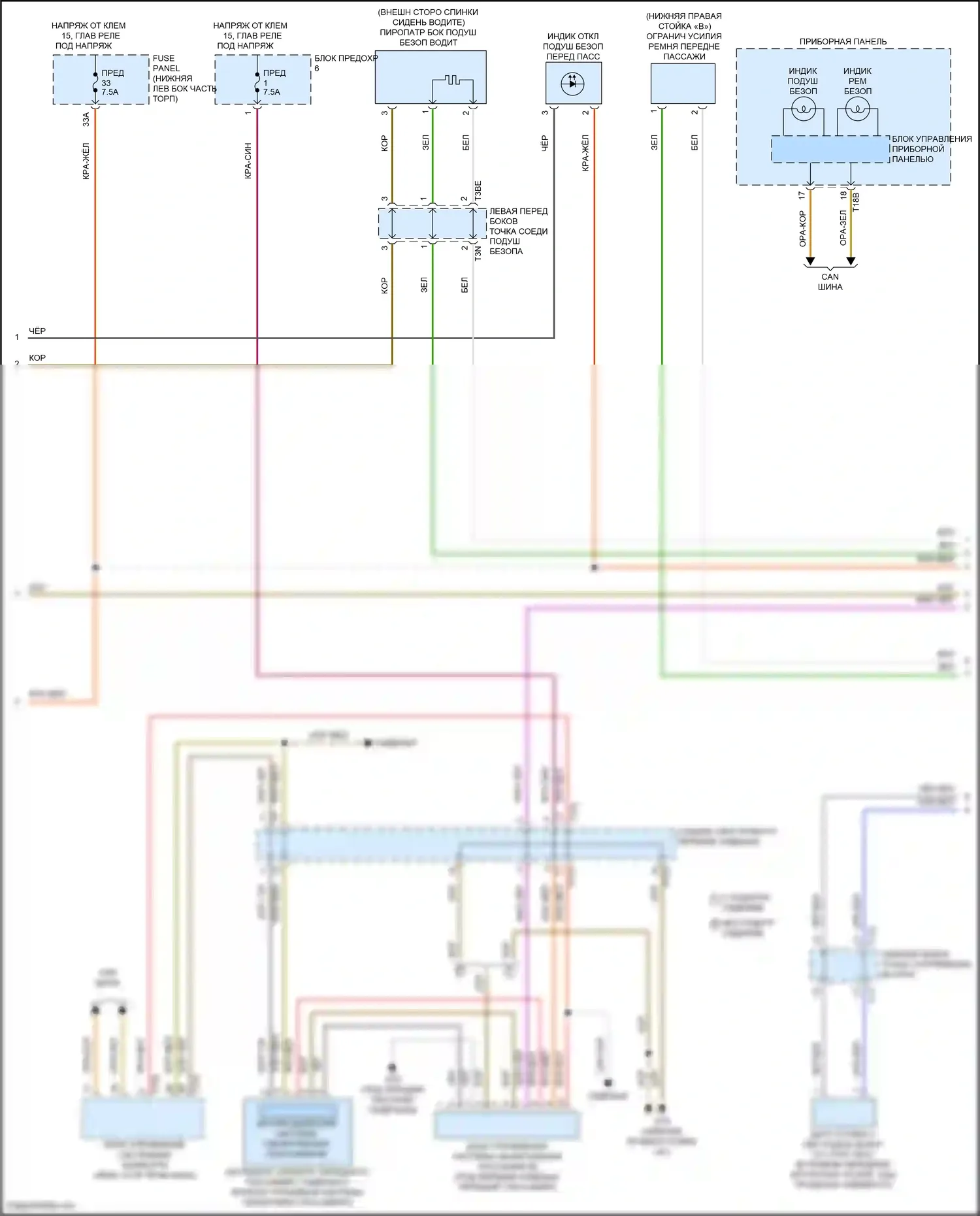 Tiguan R Volkswagen II рестайлинг (2020-2024): Электросхема подушек безопасности (2 из 3) 
