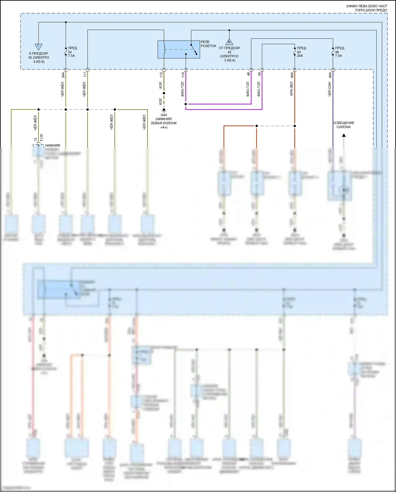 Tiguan X Volkswagen II рестайлинг (2020-2024): Электросхема блока предохранителей реле (5 из 8) 