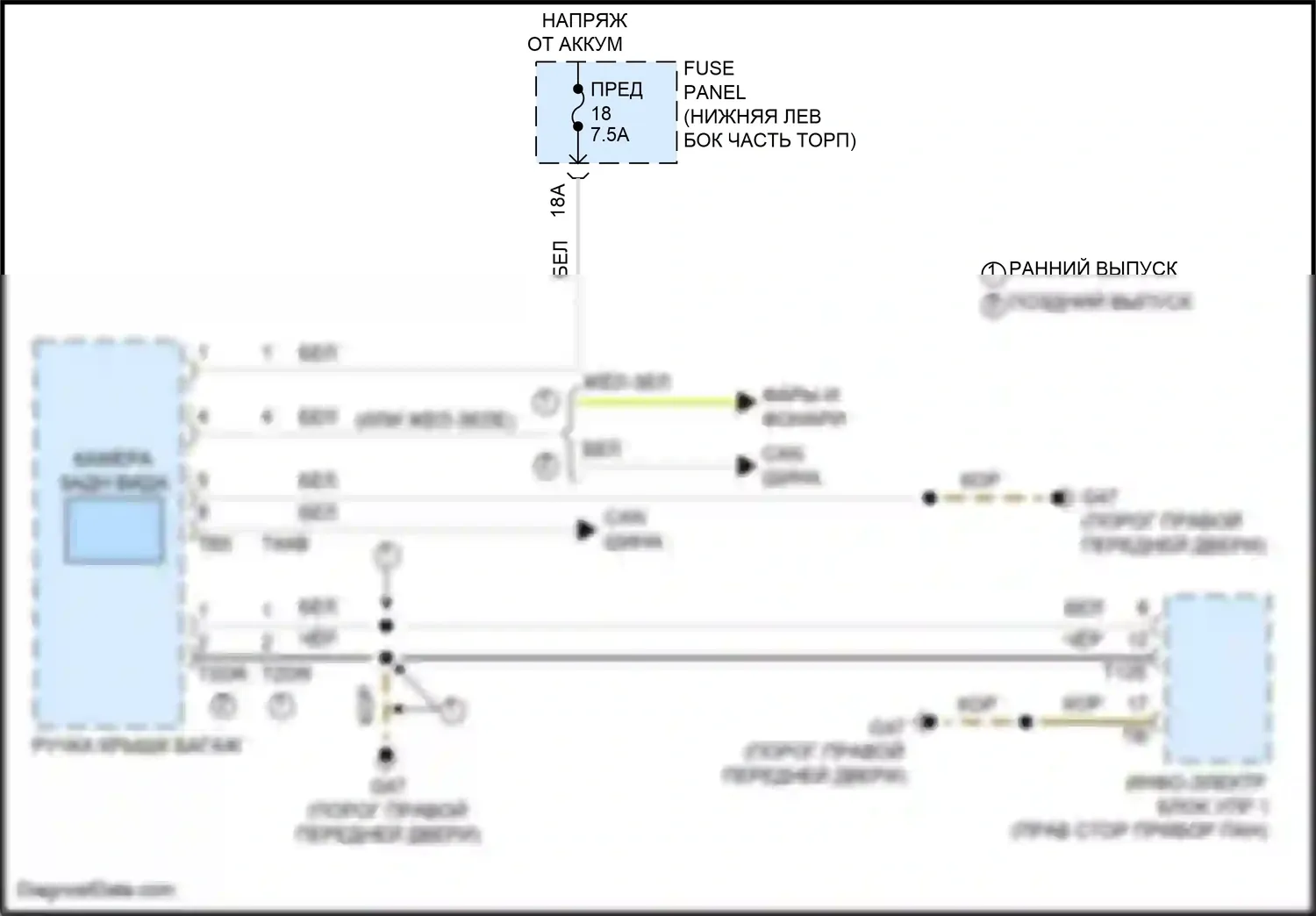Tiguan X Volkswagen II рестайлинг (2020-2024): Электросхема камеры заднего вида 