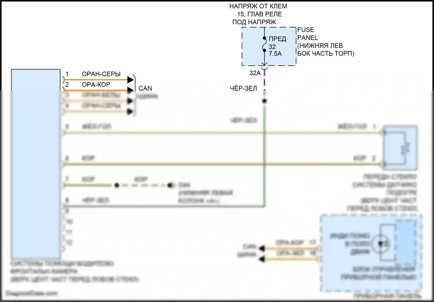 Tiguan X Volkswagen II рестайлинг (2020-2024): Электросхема сигнализации о выезде с полосы движения 