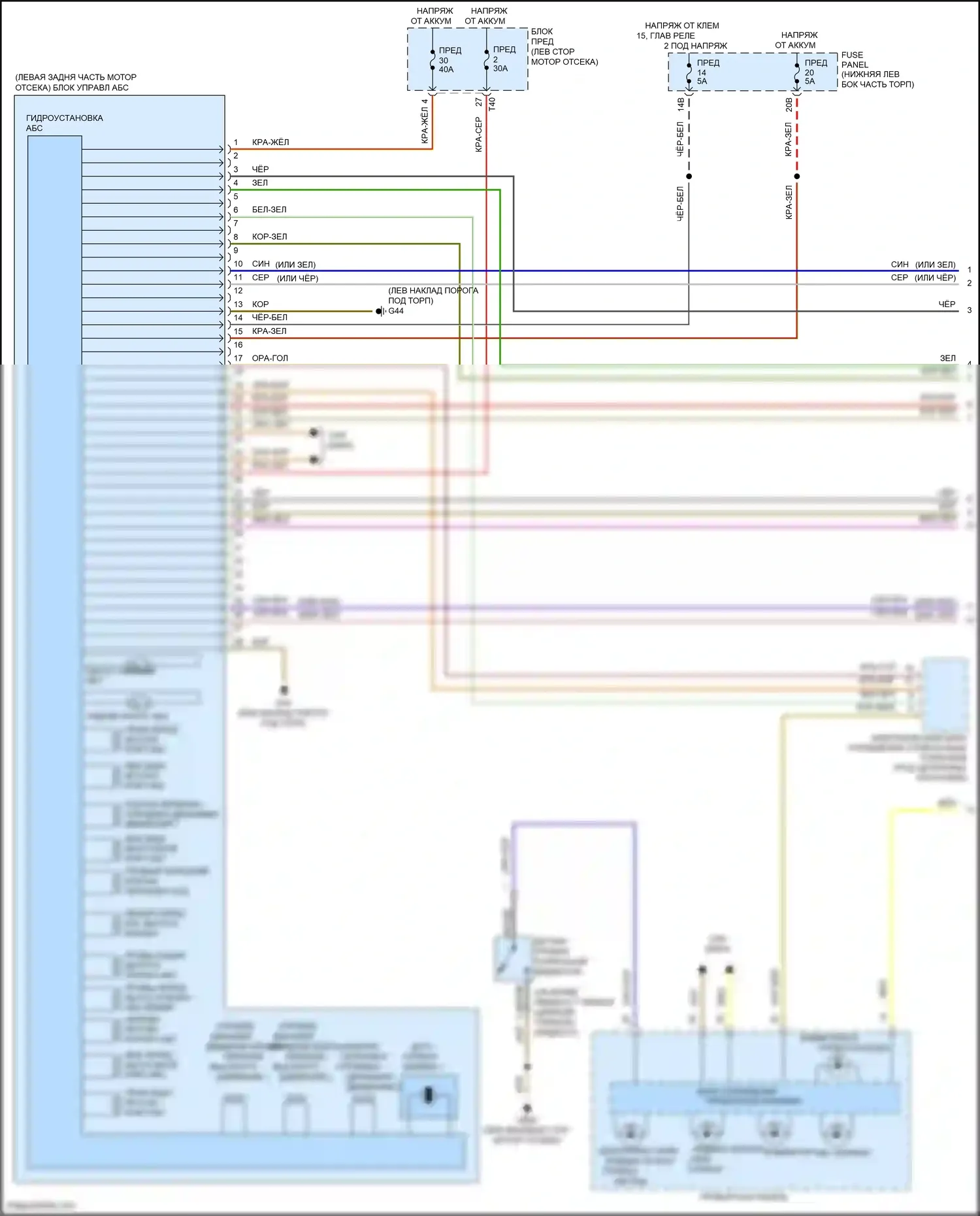 Tiguan Volkswagen I рестайлинг (2011-2019): Антиблокировочная система abs электросхема (1 из 2) 