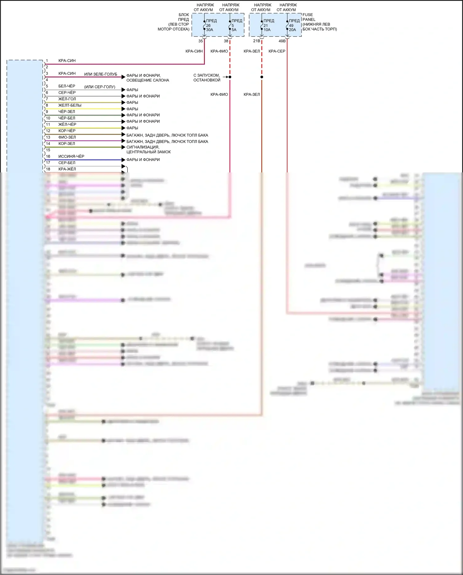 Tiguan Volkswagen I рестайлинг (2011-2019): Электросхема блока управления системами комфорта (1 из 2) 