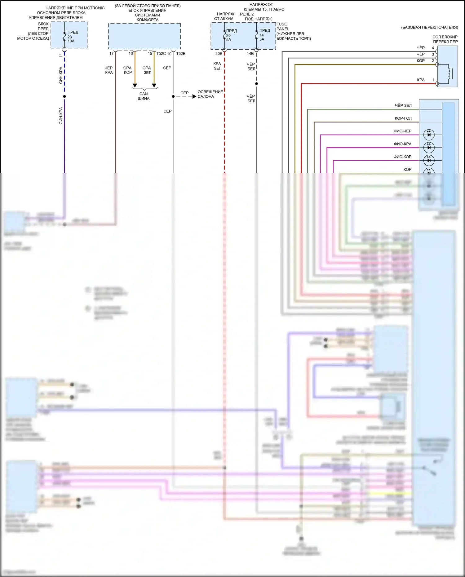 Tiguan Volkswagen I рестайлинг (2011-2019): Электросхема блокировки селектора 