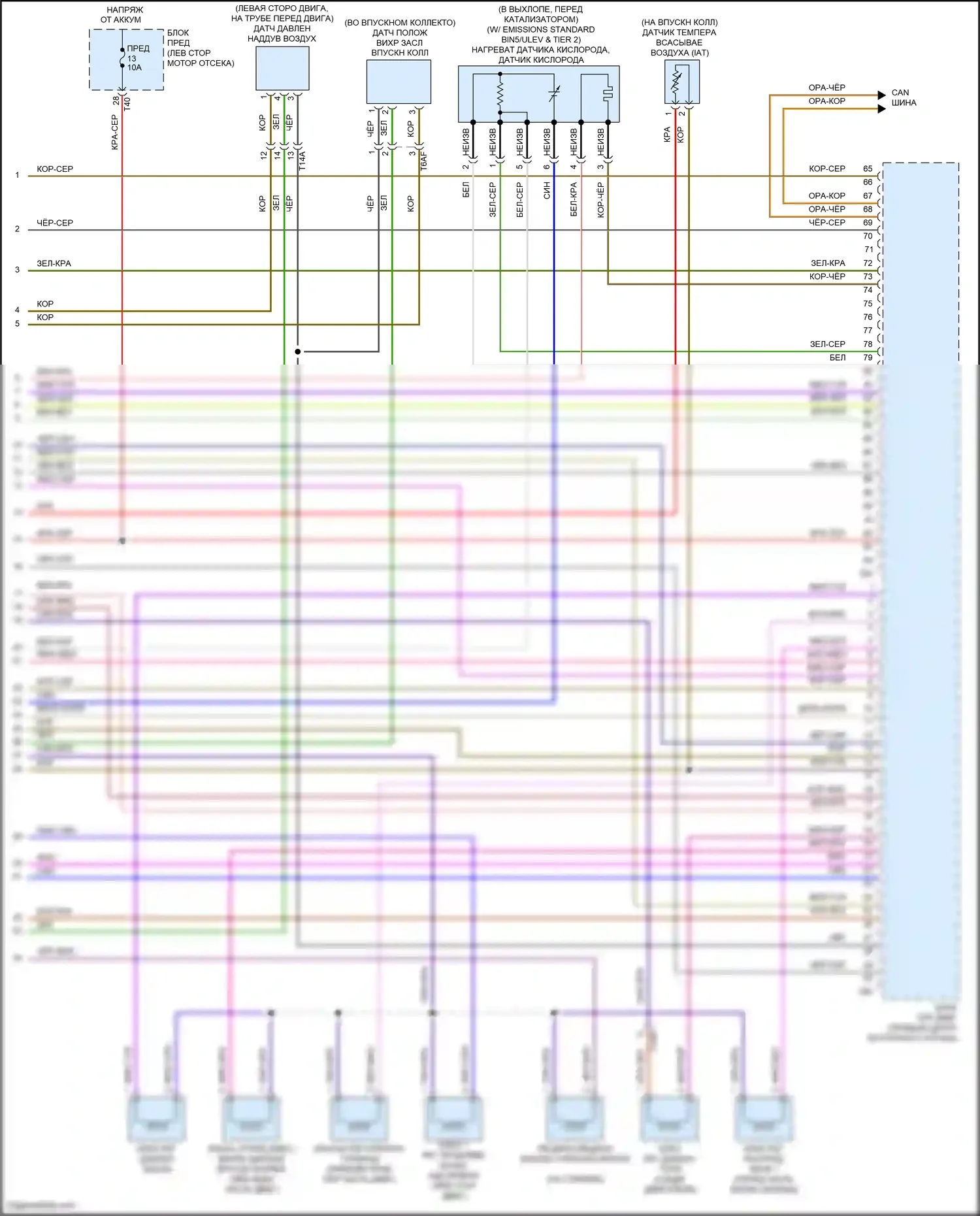 Tiguan Volkswagen I рестайлинг (2011-2019): Электросхема двигателя 2.0л турбо (5 из 5) 