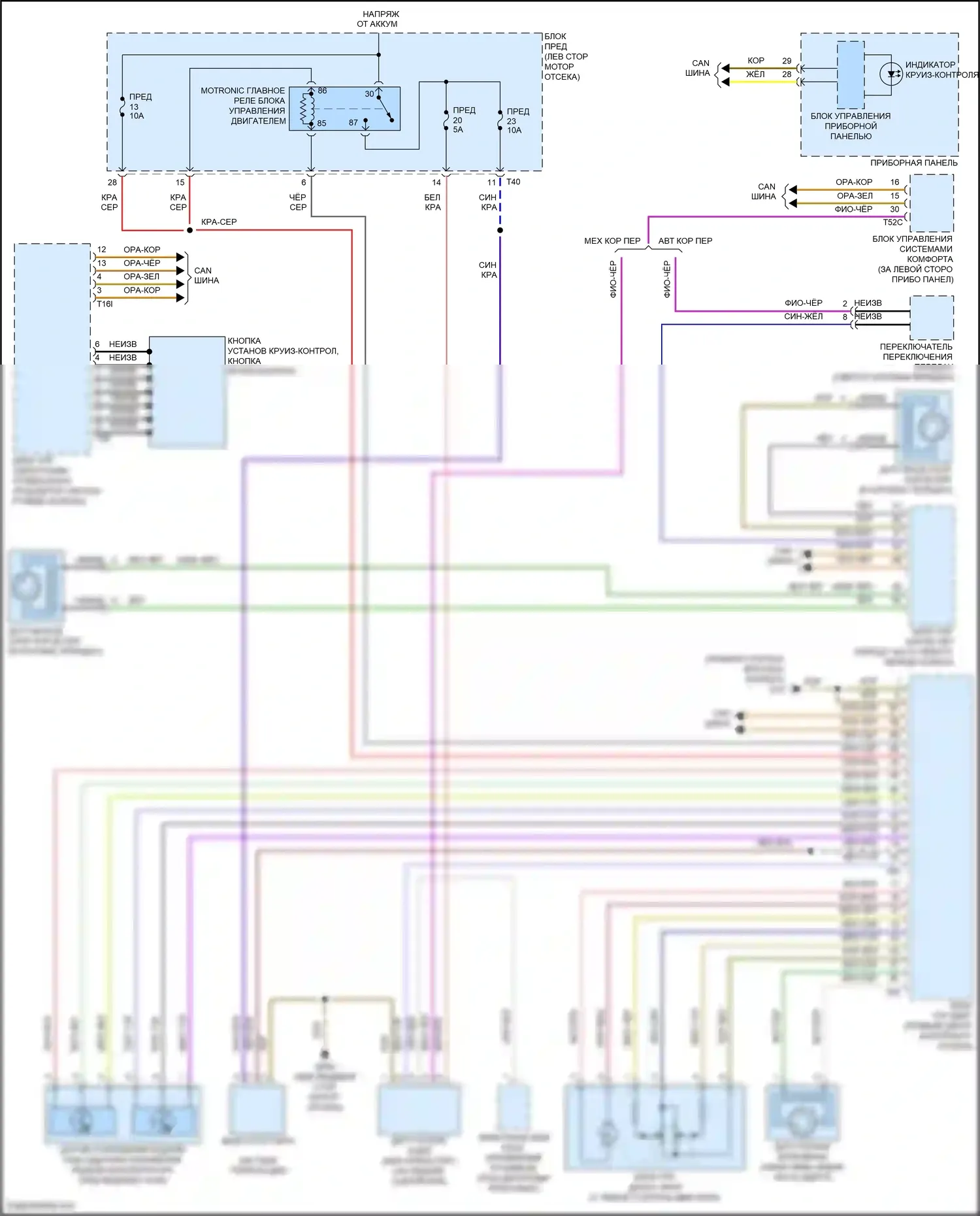 Tiguan Volkswagen I рестайлинг (2011-2019): Электросхема круиз-контроля 