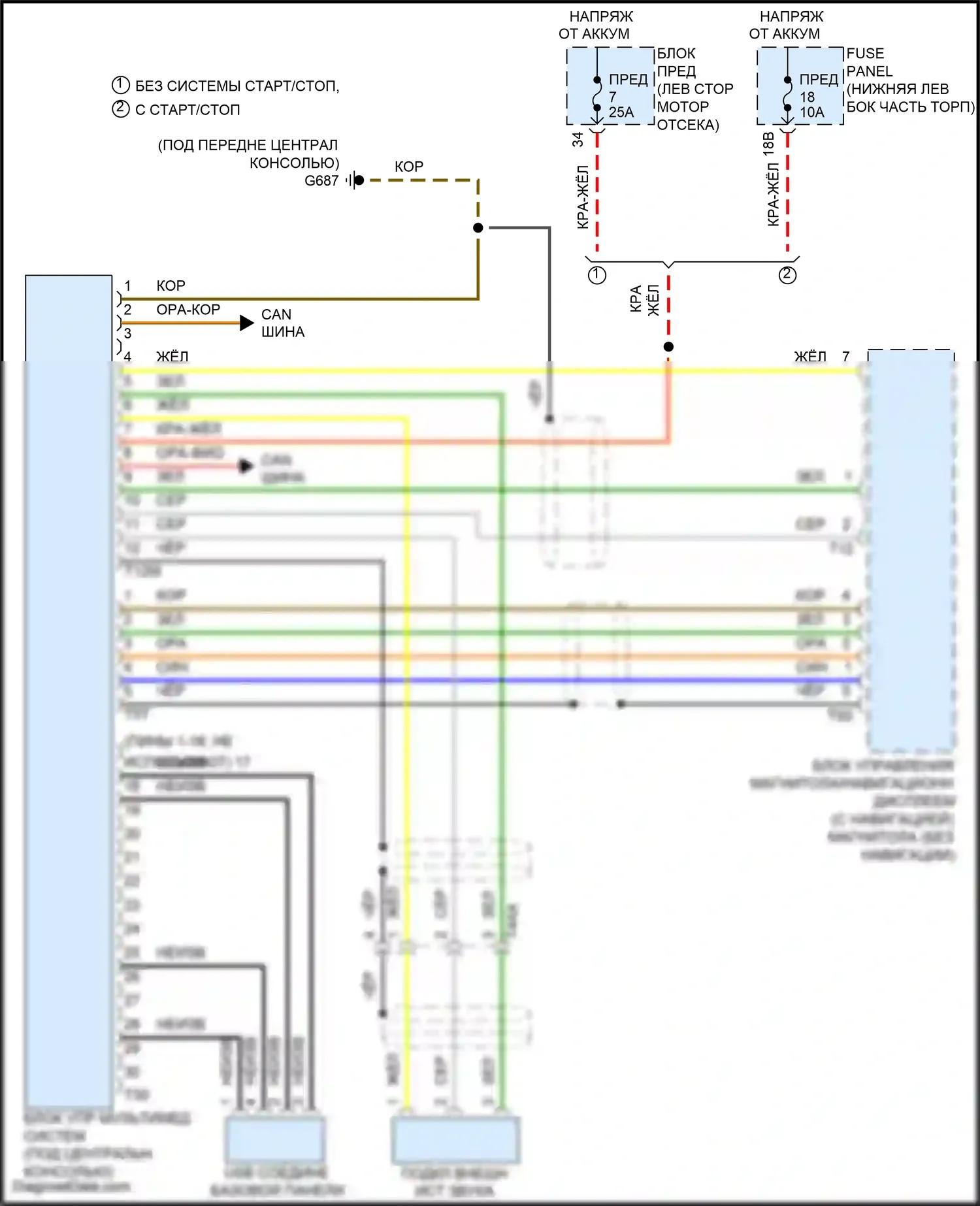 Tiguan Volkswagen I рестайлинг (2011-2019): Электросхема мультимедийного интерфейса 