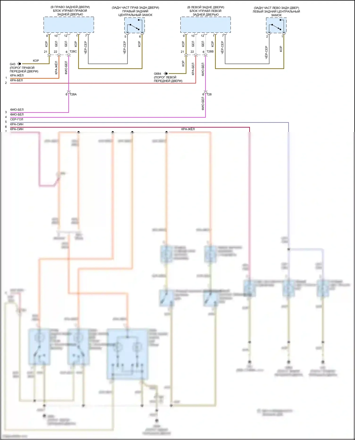 Tiguan Volkswagen I рестайлинг (2011-2019): Электросхема освещения салона (2 из 2) 