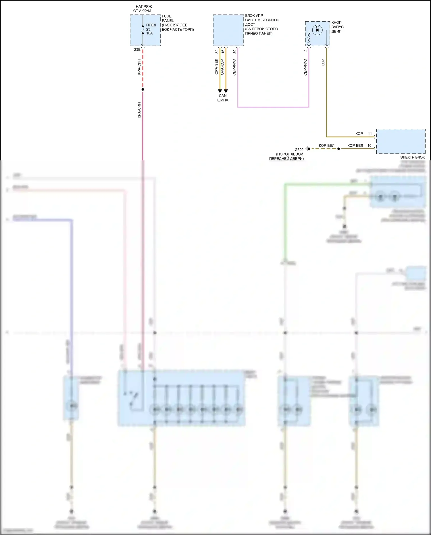 Tiguan Volkswagen I рестайлинг (2011-2019): Электросхема подсветки приборной панели (2 из 4) 