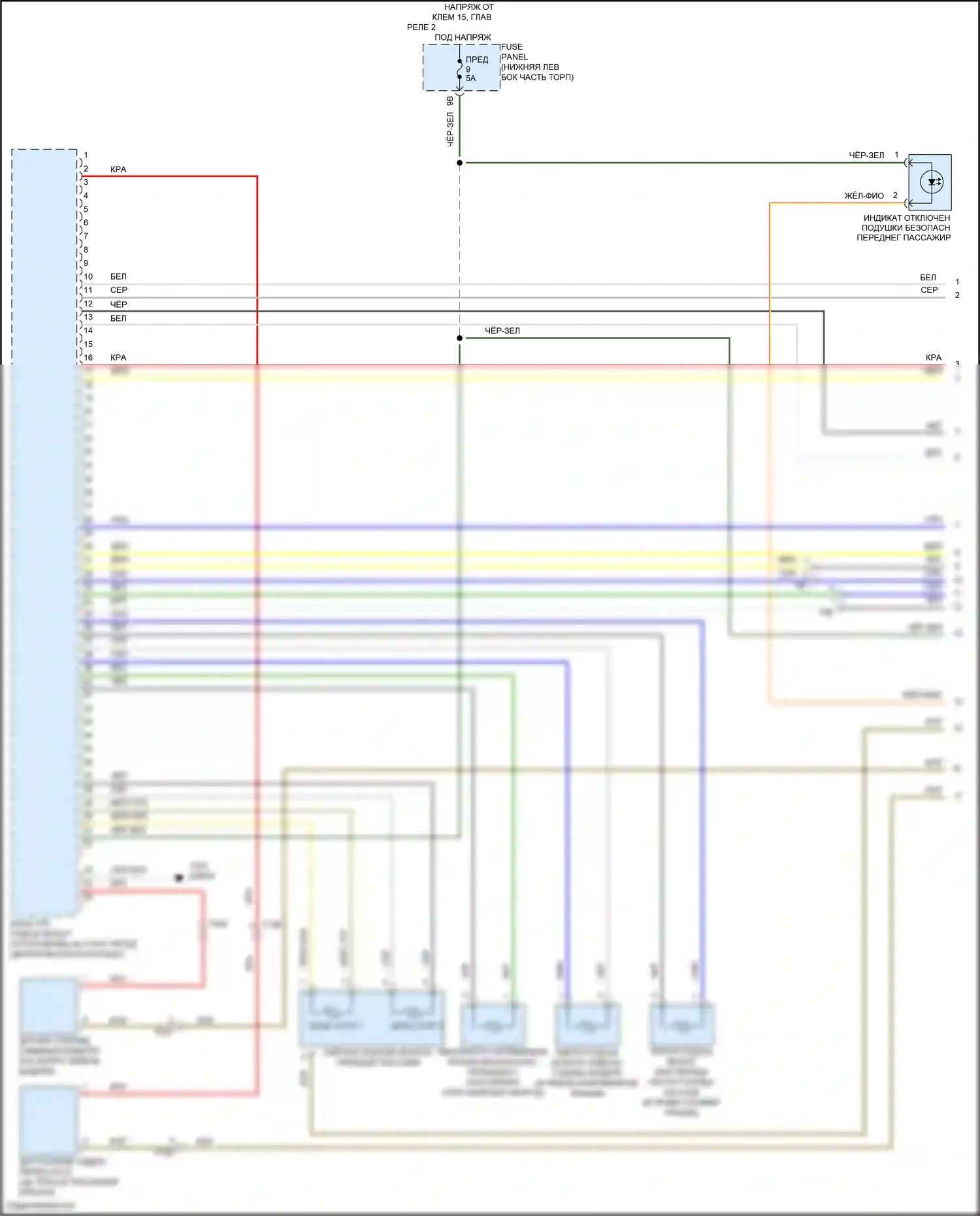 Tiguan Volkswagen I рестайлинг (2011-2019): Электросхема подушек безопасности (1 из 3) 
