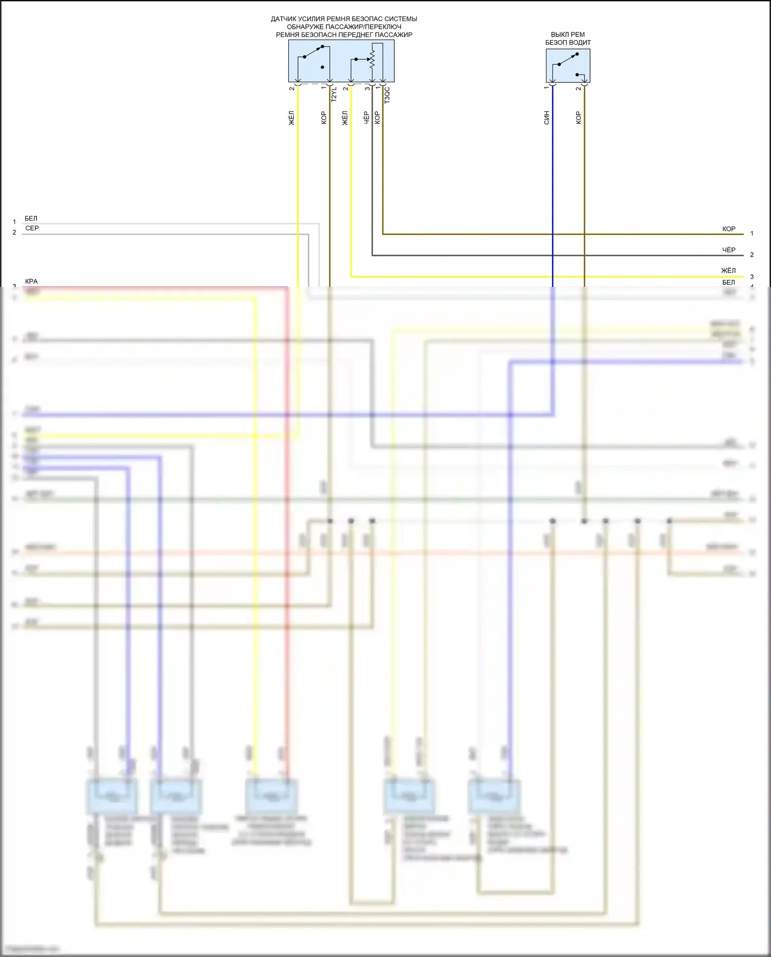 Tiguan Volkswagen I рестайлинг (2011-2019): Электросхема подушек безопасности (2 из 3) 