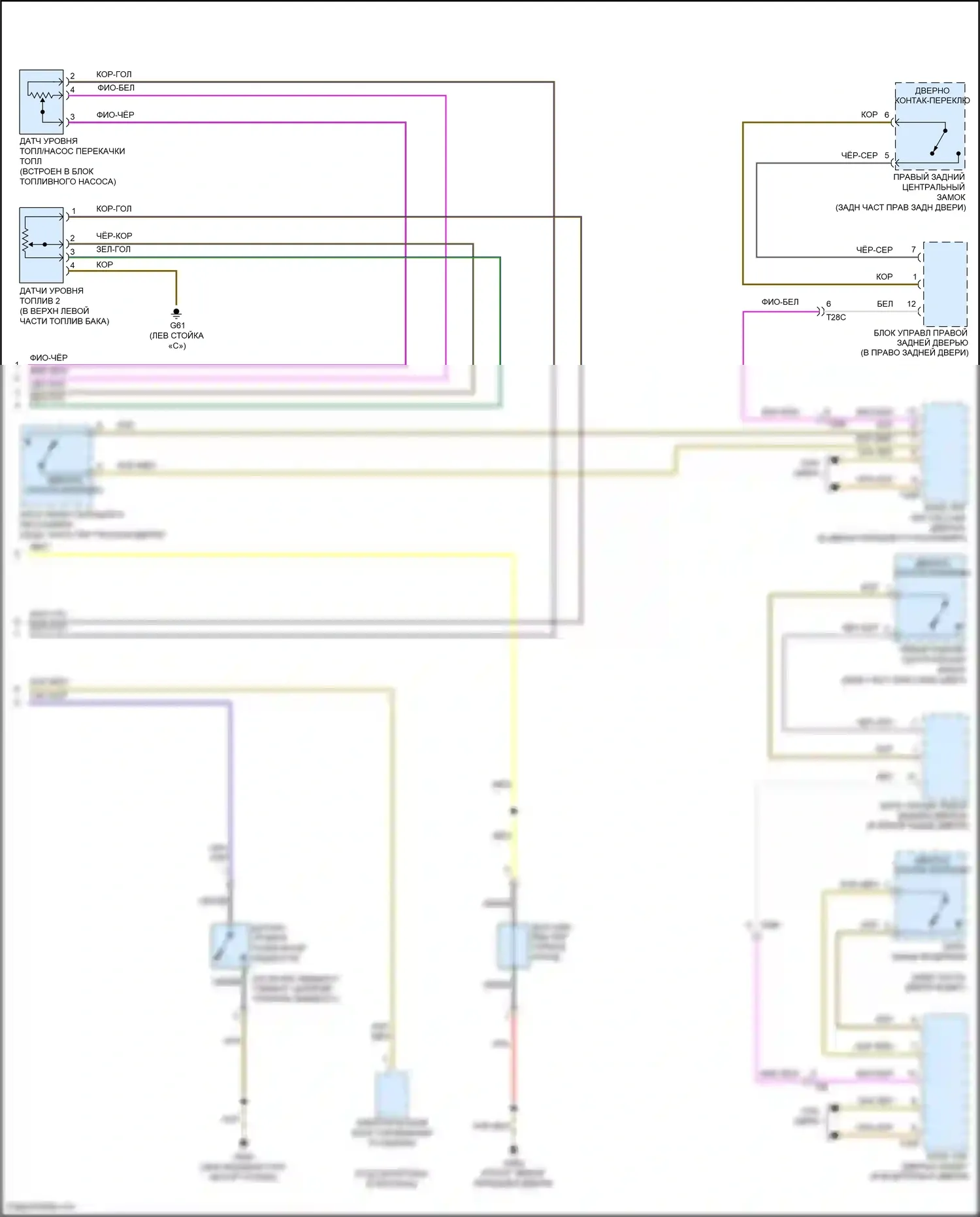 Tiguan Volkswagen I рестайлинг (2011-2019): Электросхема приборной панели (2 из 2) 