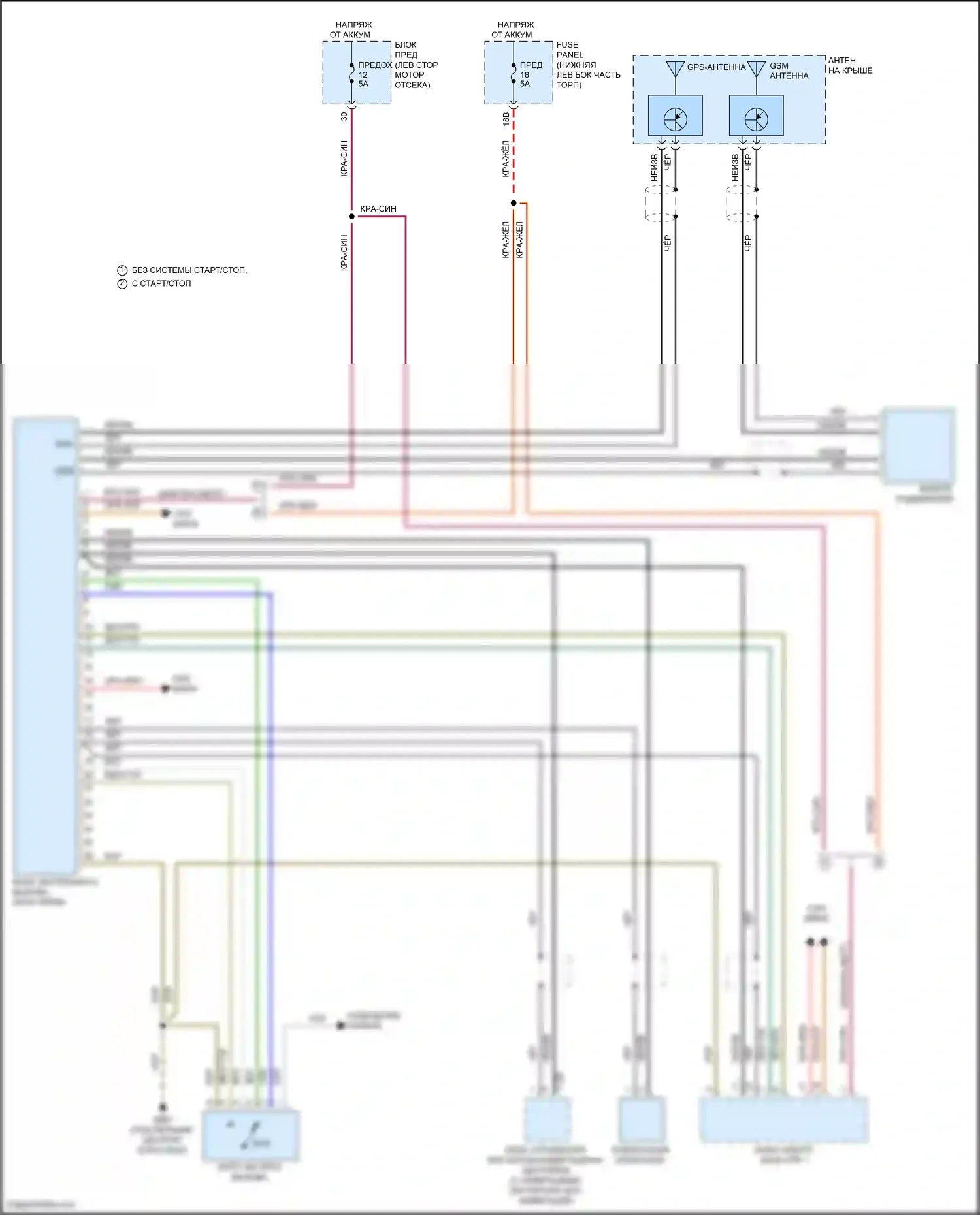 Tiguan Volkswagen I рестайлинг (2011-2019): Электросхема экстренного вызова 