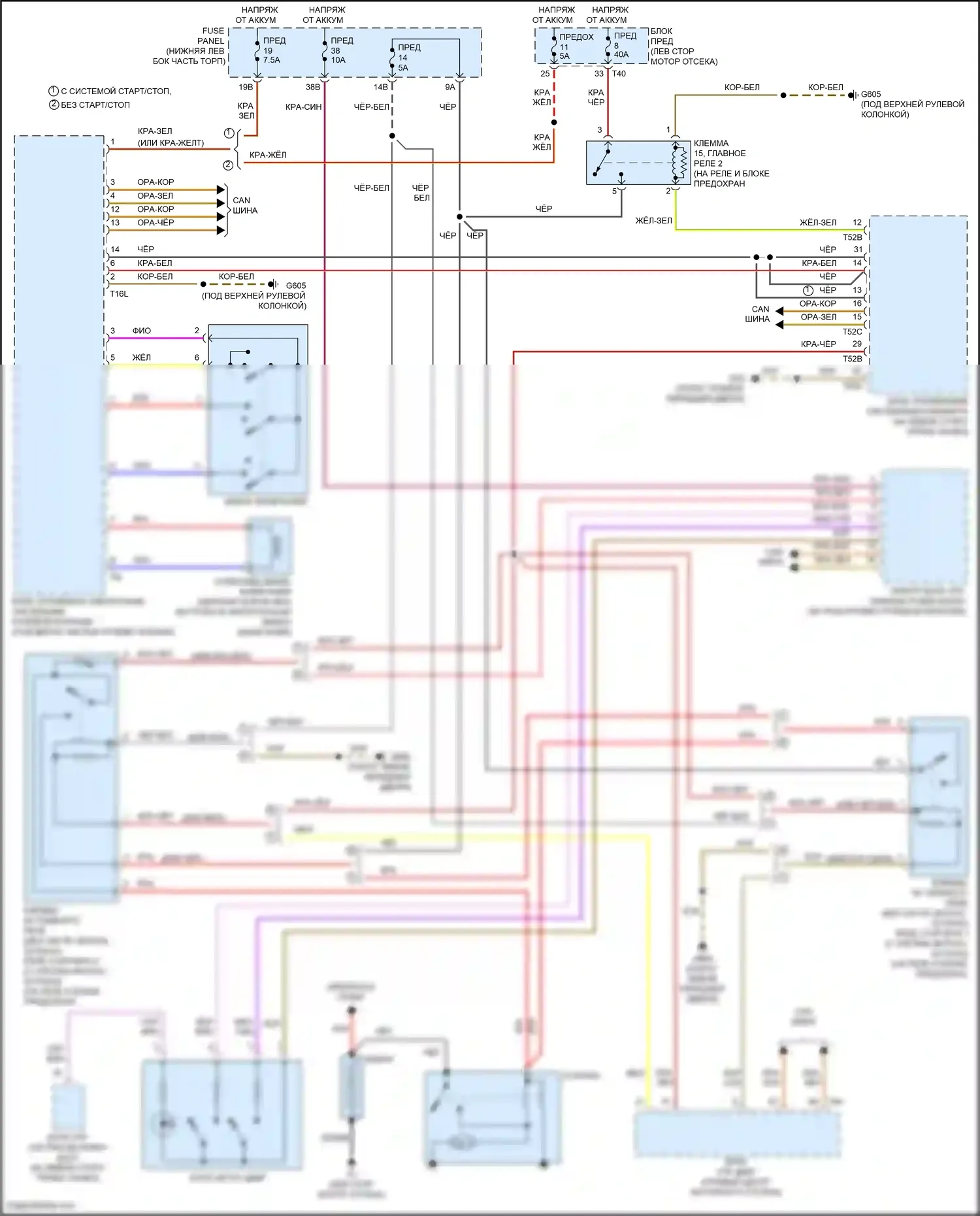Tiguan Volkswagen I рестайлинг (2011-2019): Электросхема стартера 
