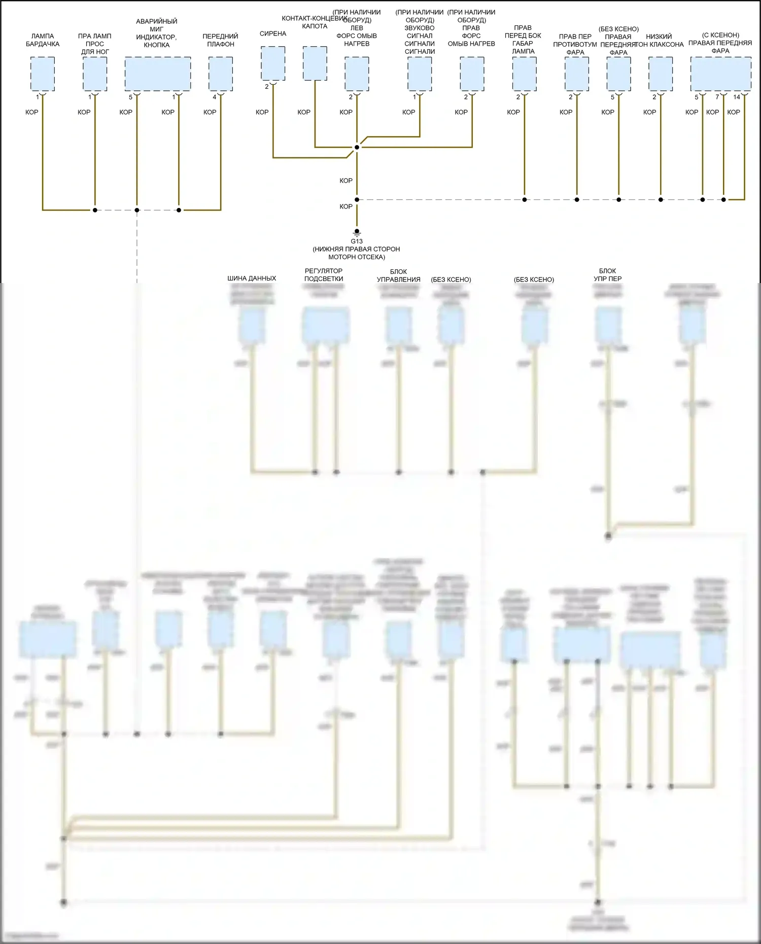 Tiguan Volkswagen I рестайлинг (2011-2019): Электросхема точек подключения масс (4 из 5) 