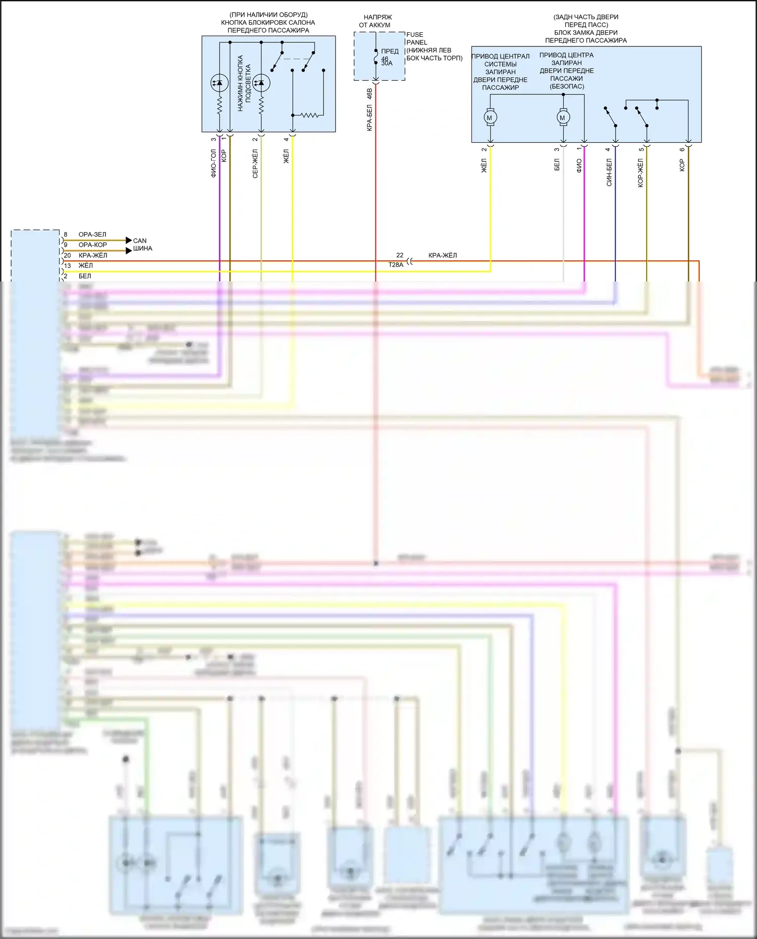Tiguan Volkswagen I рестайлинг (2011-2019): Электросхема центрального замка (1 из 3) 