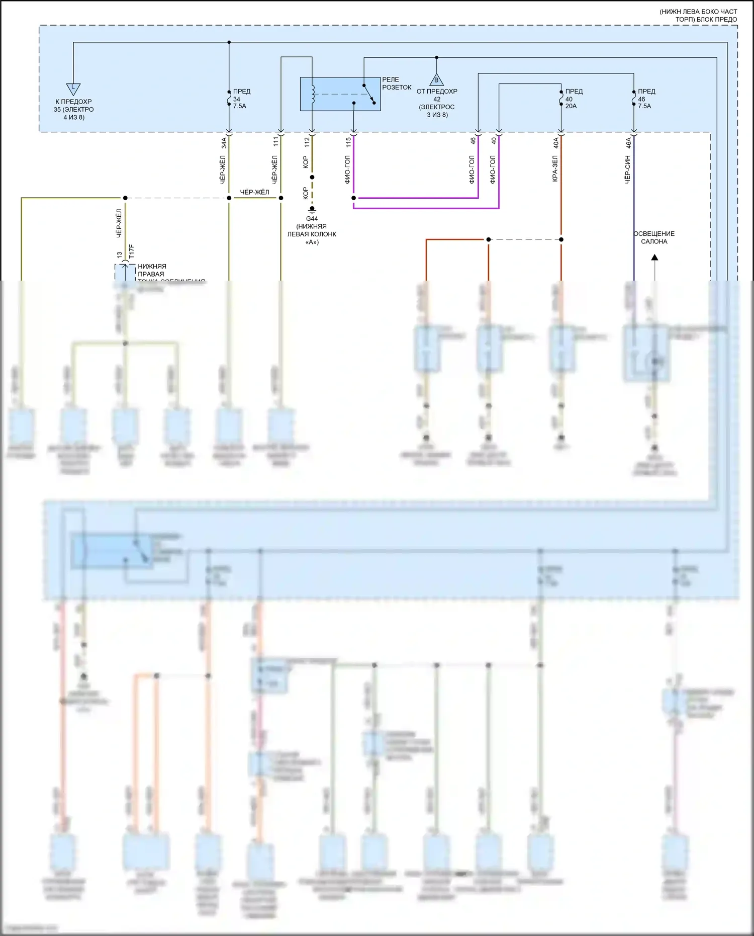 Tiguan Volkswagen II рестайлинг (2020-2024): Электросхема блока предохранителей реле (5 из 8) 