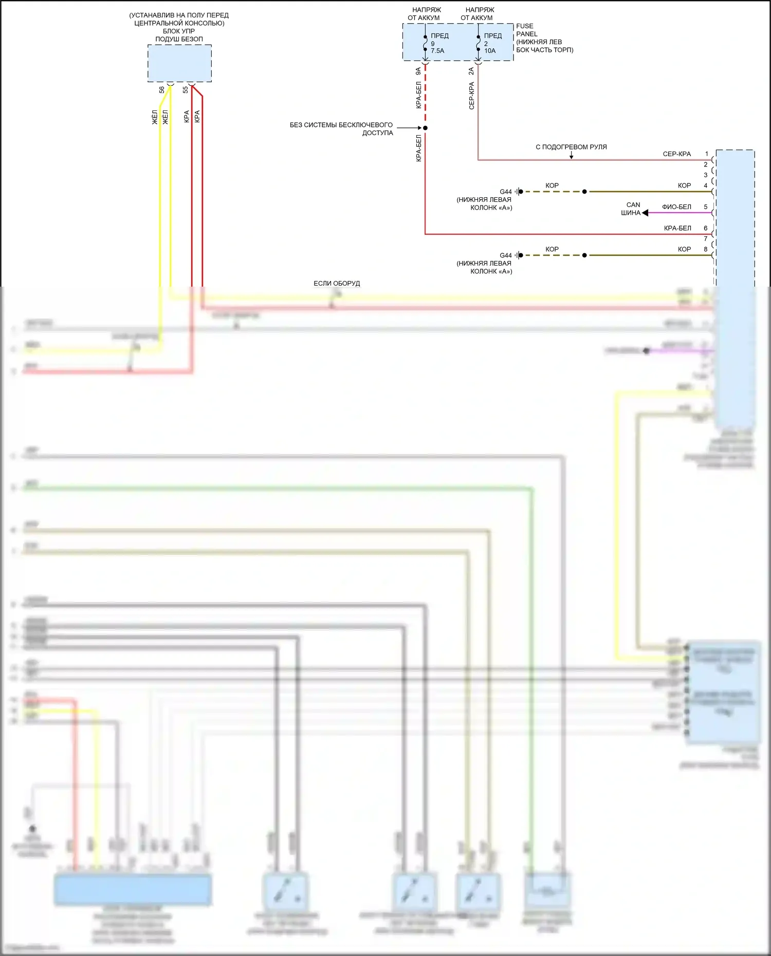 Tiguan Volkswagen II рестайлинг (2020-2024): Электросхема блока управления электронными системами рулевой колонки (3 из 3) 