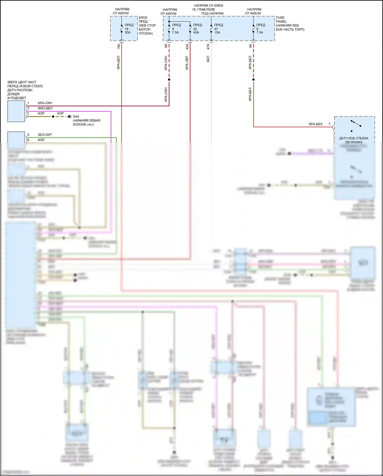 Tiguan Volkswagen II рестайлинг (2020-2024): Дворники и омыватели электросхема 
