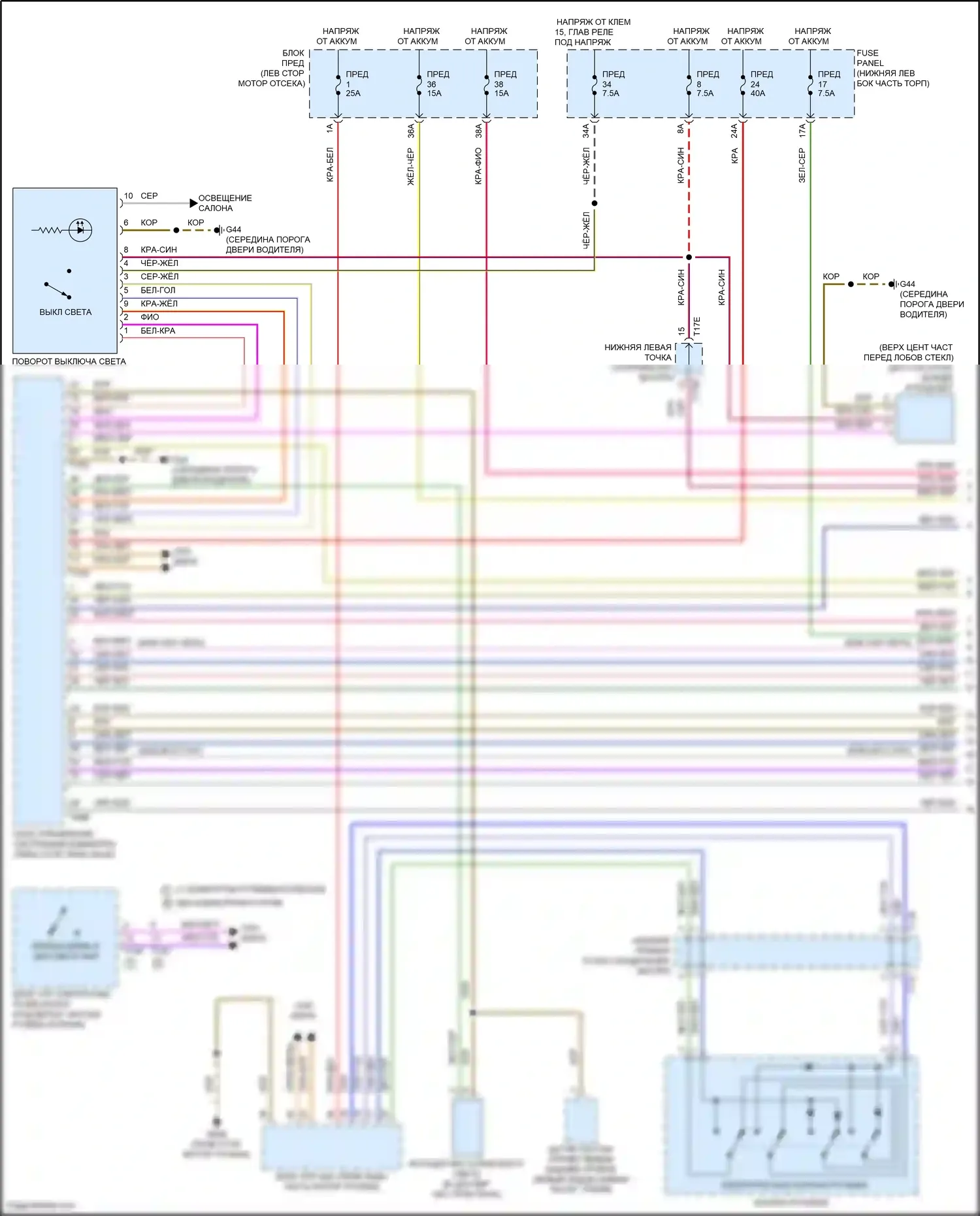 Tiguan Volkswagen II рестайлинг (2020-2024): Электросхема фар (1 из 3) 