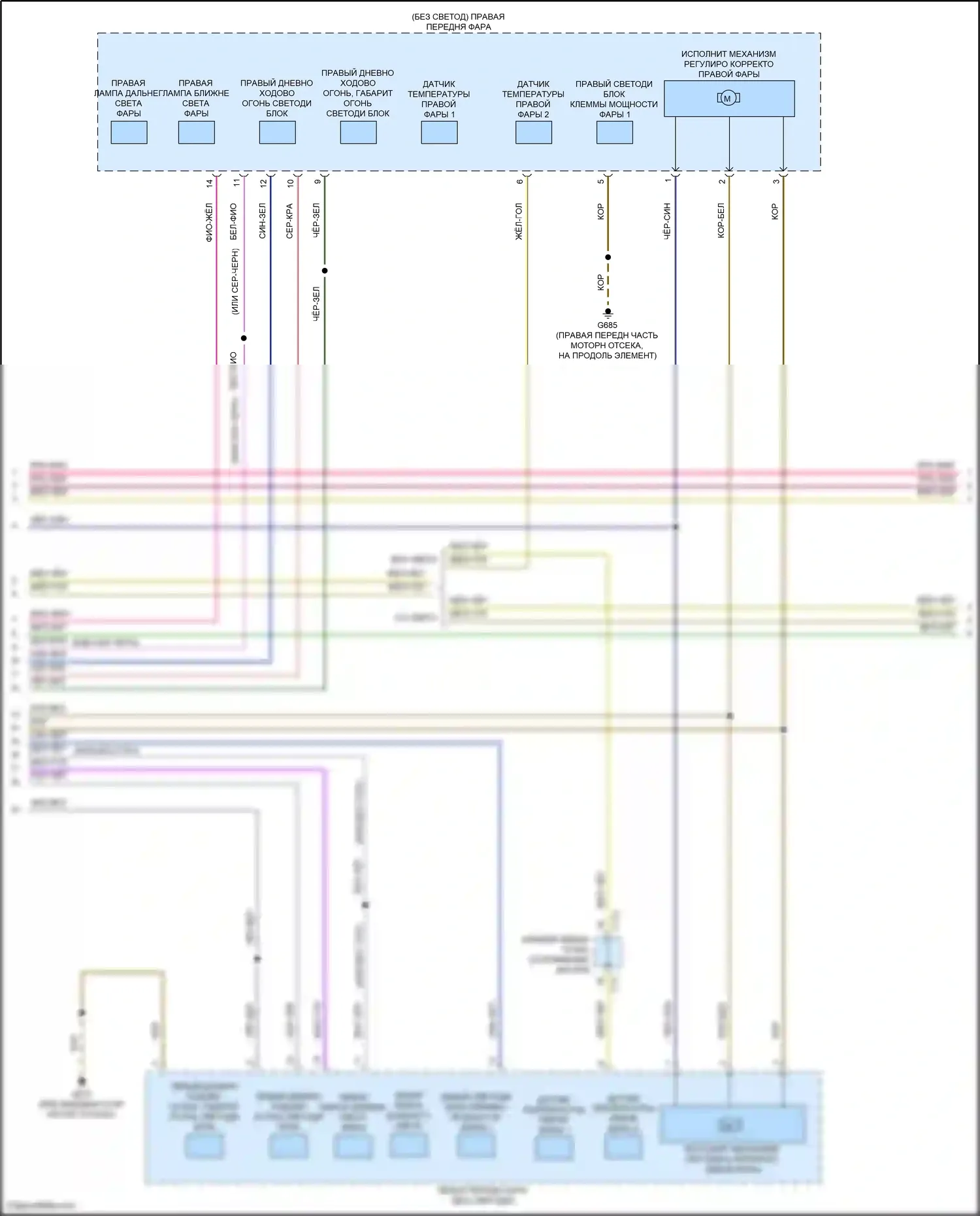Tiguan Volkswagen II рестайлинг (2020-2024): Электросхема фар (2 из 3) 