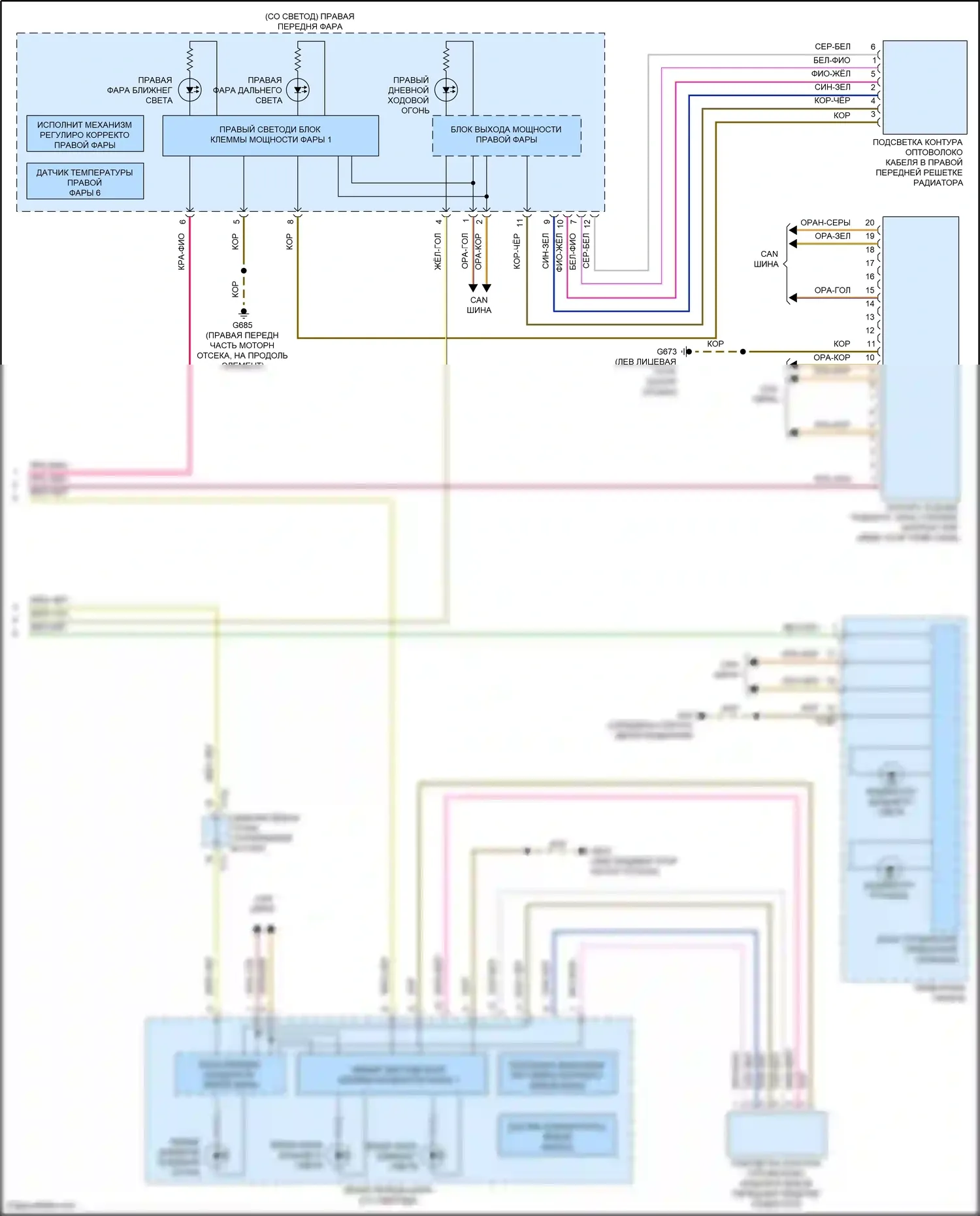 Tiguan Volkswagen II рестайлинг (2020-2024): Электросхема фар (3 из 3) 