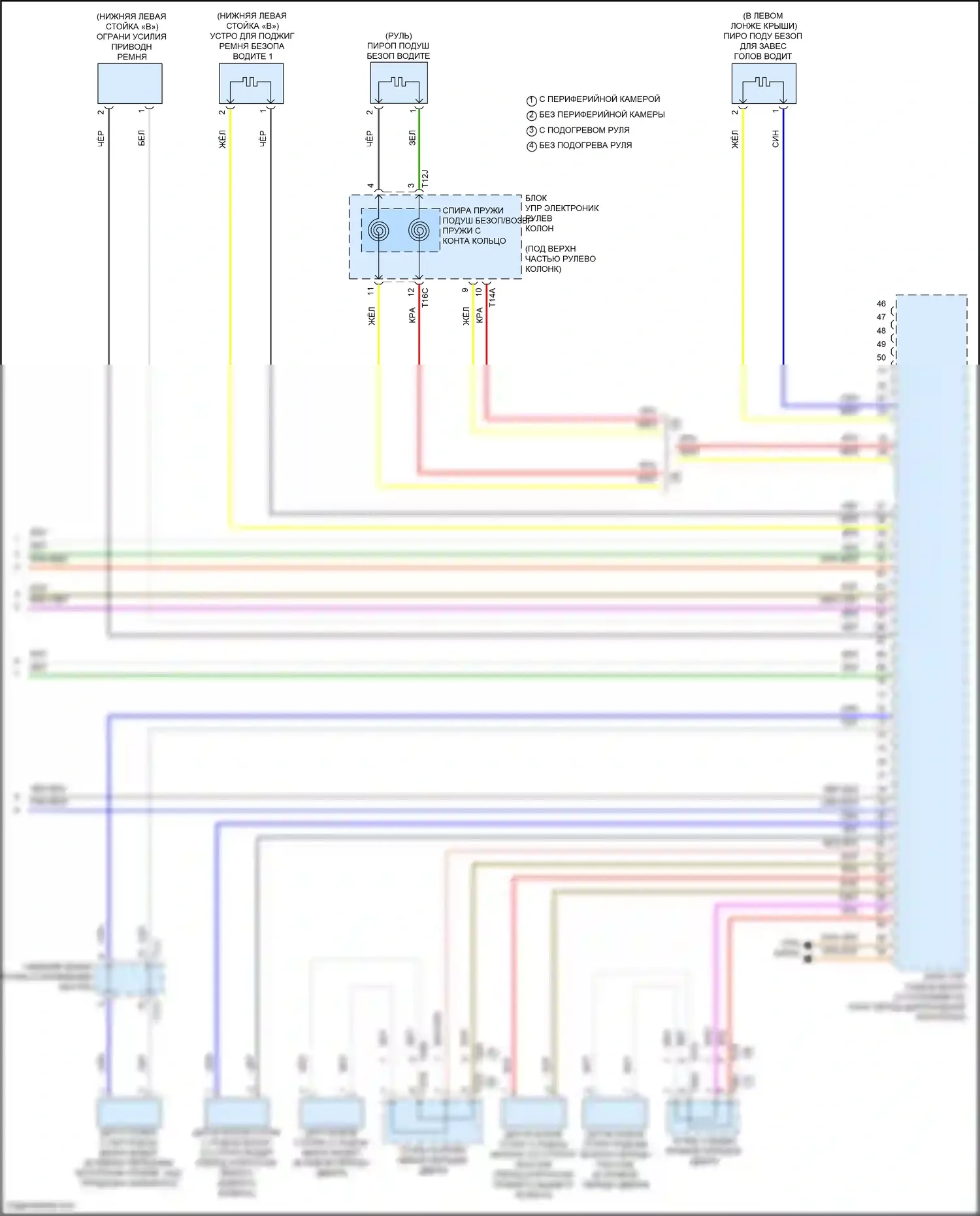 Tiguan Volkswagen II рестайлинг (2020-2024): Электросхема подушек безопасности (3 из 3) 