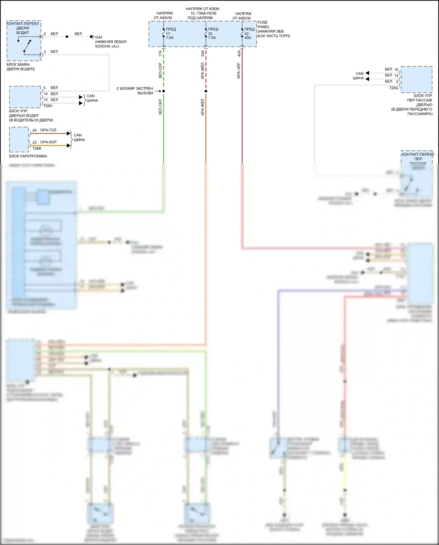 Tiguan Volkswagen II рестайлинг (2020-2024): Электросхема утора 