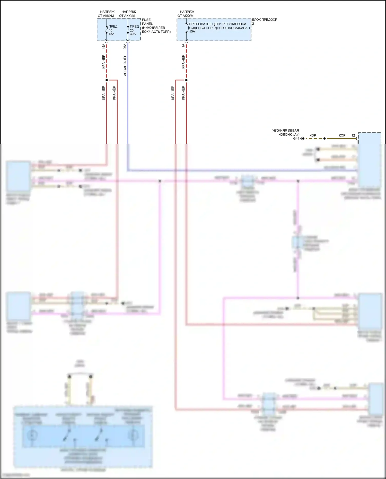 Tiguan Volkswagen II рестайлинг (2020-2024): Электросхема вентиляции сиденья 