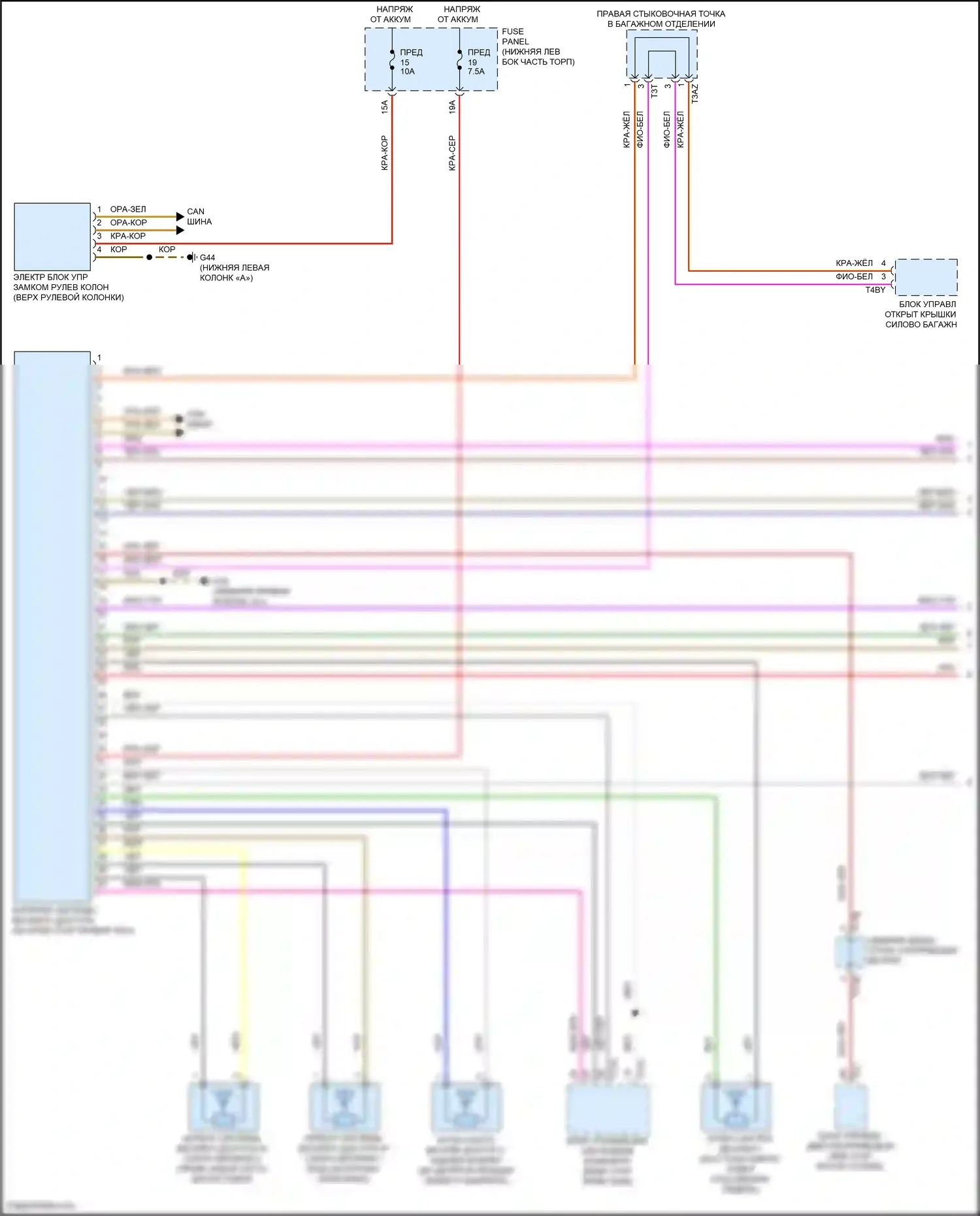 Tiguan Volkswagen II рестайлинг (2020-2024): Электросхема системы бесключевого доступа (1 из 2) 