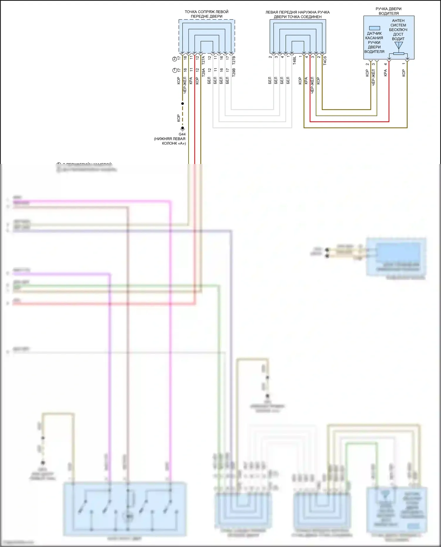 Tiguan Volkswagen II рестайлинг (2020-2024): Электросхема системы бесключевого доступа (2 из 2) 