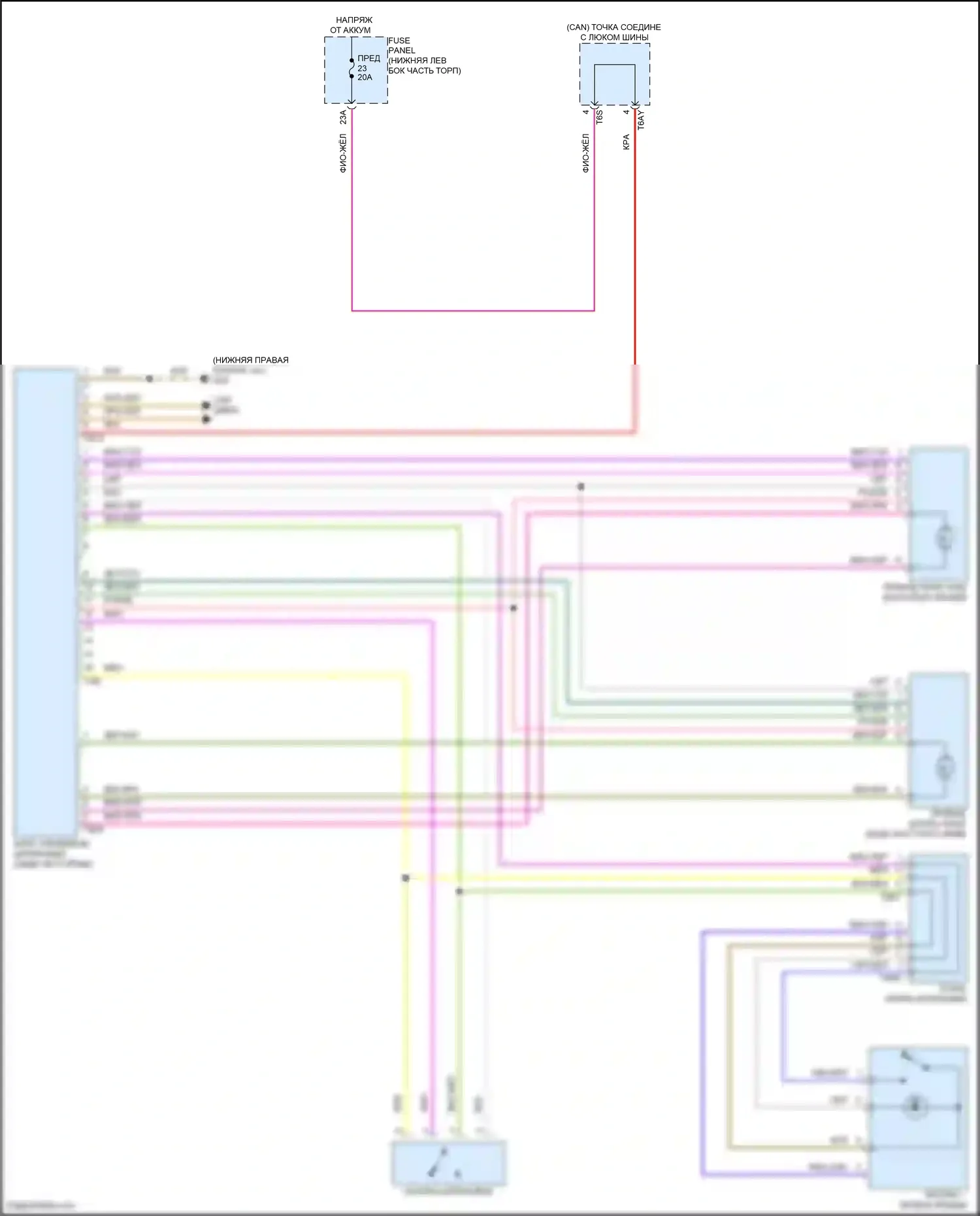 Tiguan Volkswagen II рестайлинг (2020-2024): Электросхема складной крыши/люка 
