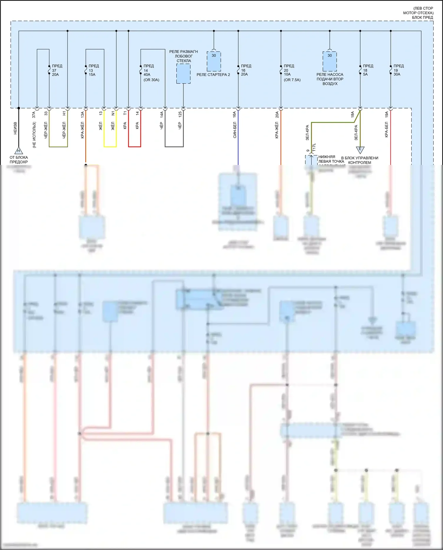 Tiguan Volkswagen II (2016-2020): Электросхема блока предохранителей реле (2 из 8) 