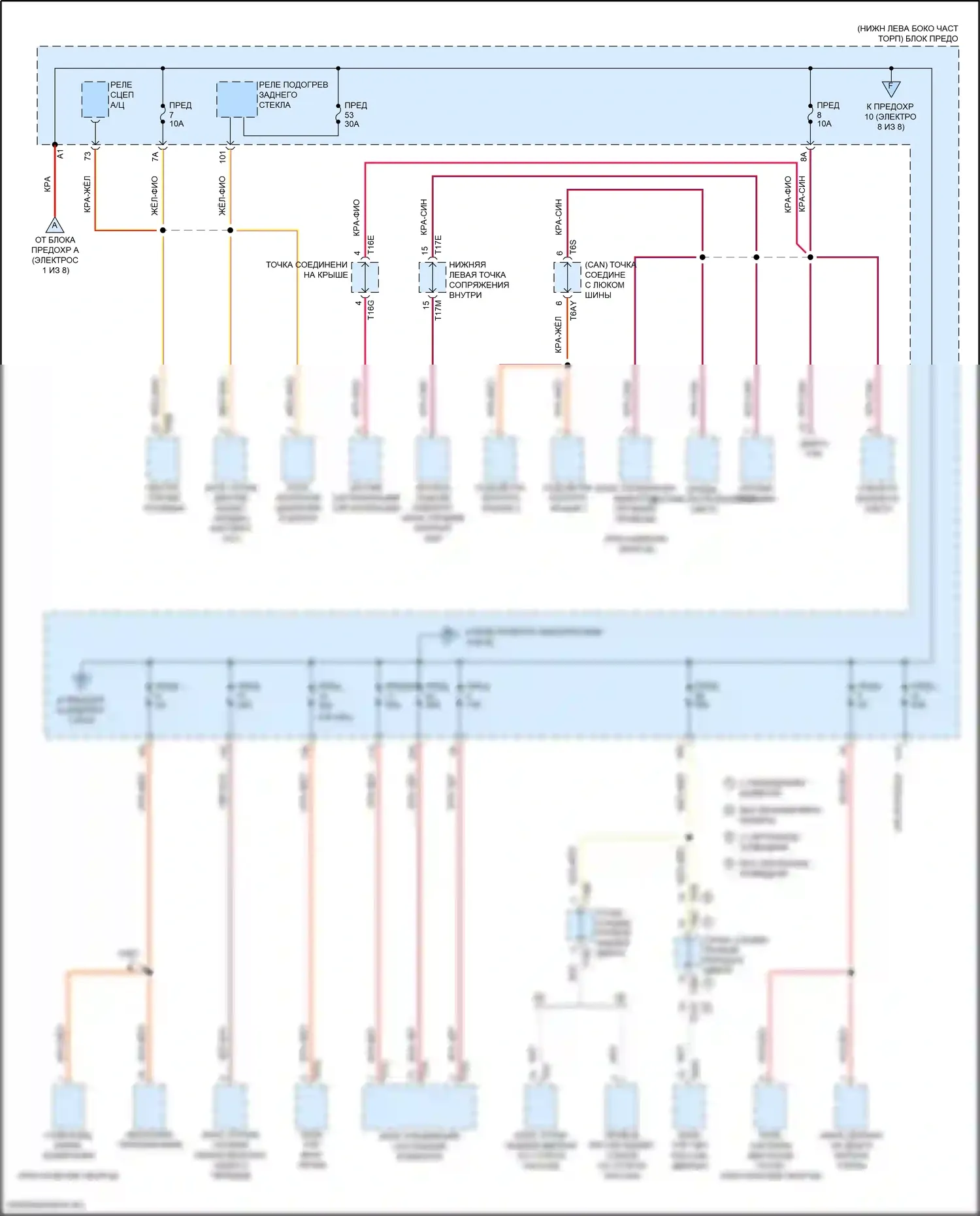 Tiguan Volkswagen II (2016-2020): Электросхема блока предохранителей реле (3 из 8) 