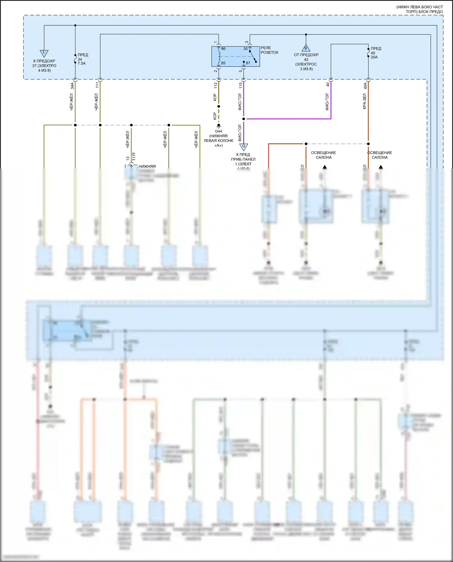Tiguan Volkswagen II (2016-2020): Электросхема блока предохранителей реле (5 из 8) 