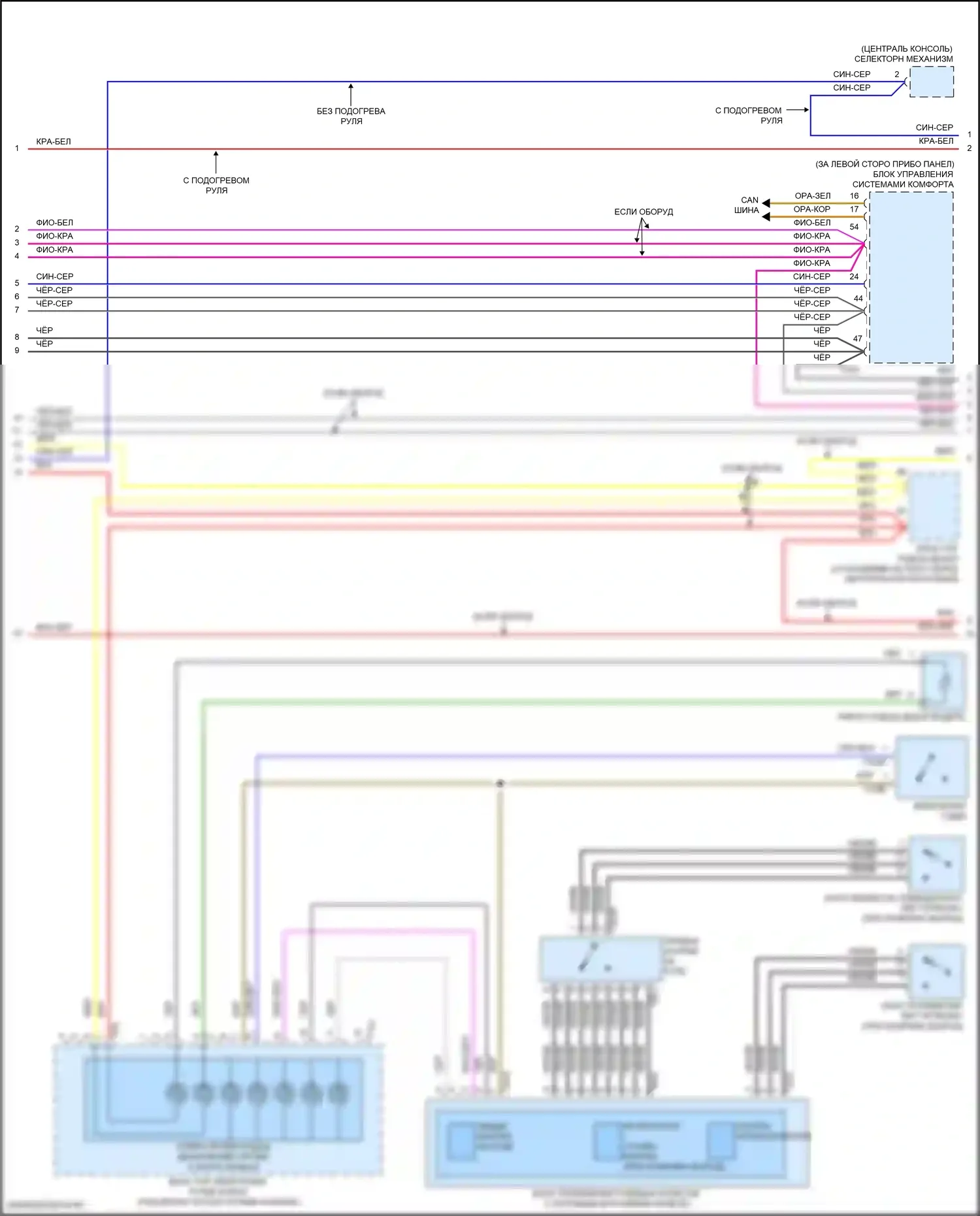 Tiguan Volkswagen II (2016-2020): Электросхема блока управления электронными системами рулевой колонки (2 из 3) 
