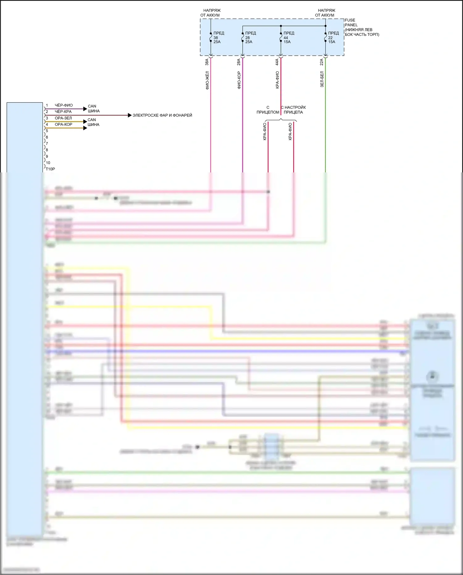 Tiguan Volkswagen II (2016-2020): Электросхема буксировки прицепа 
