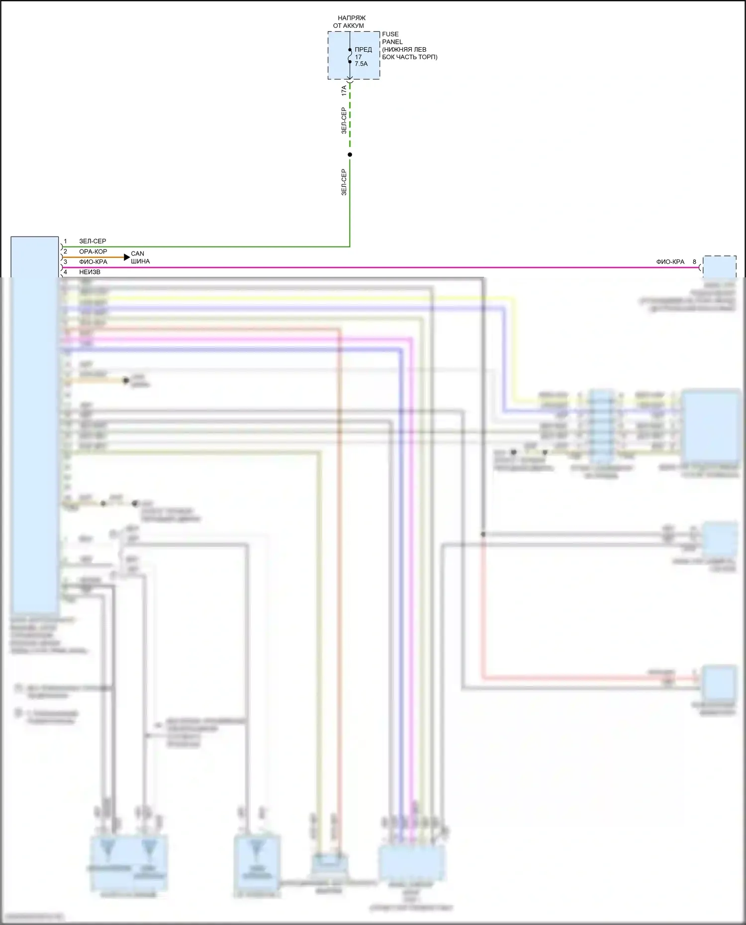 Tiguan Volkswagen II (2016-2020): Электросхема экстренного вызова 
