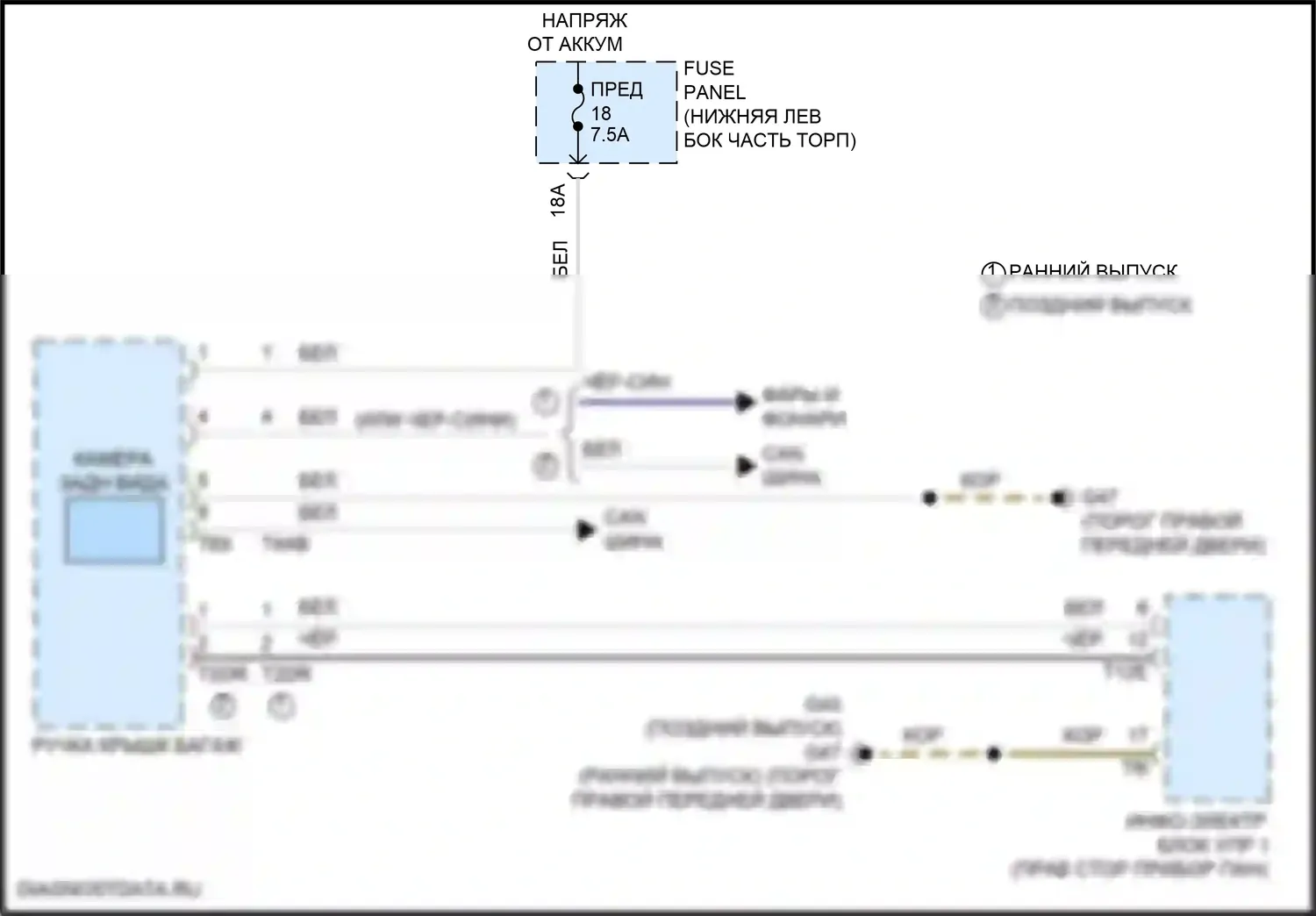 Tiguan Volkswagen II (2016-2020): Электросхема камеры заднего вида 