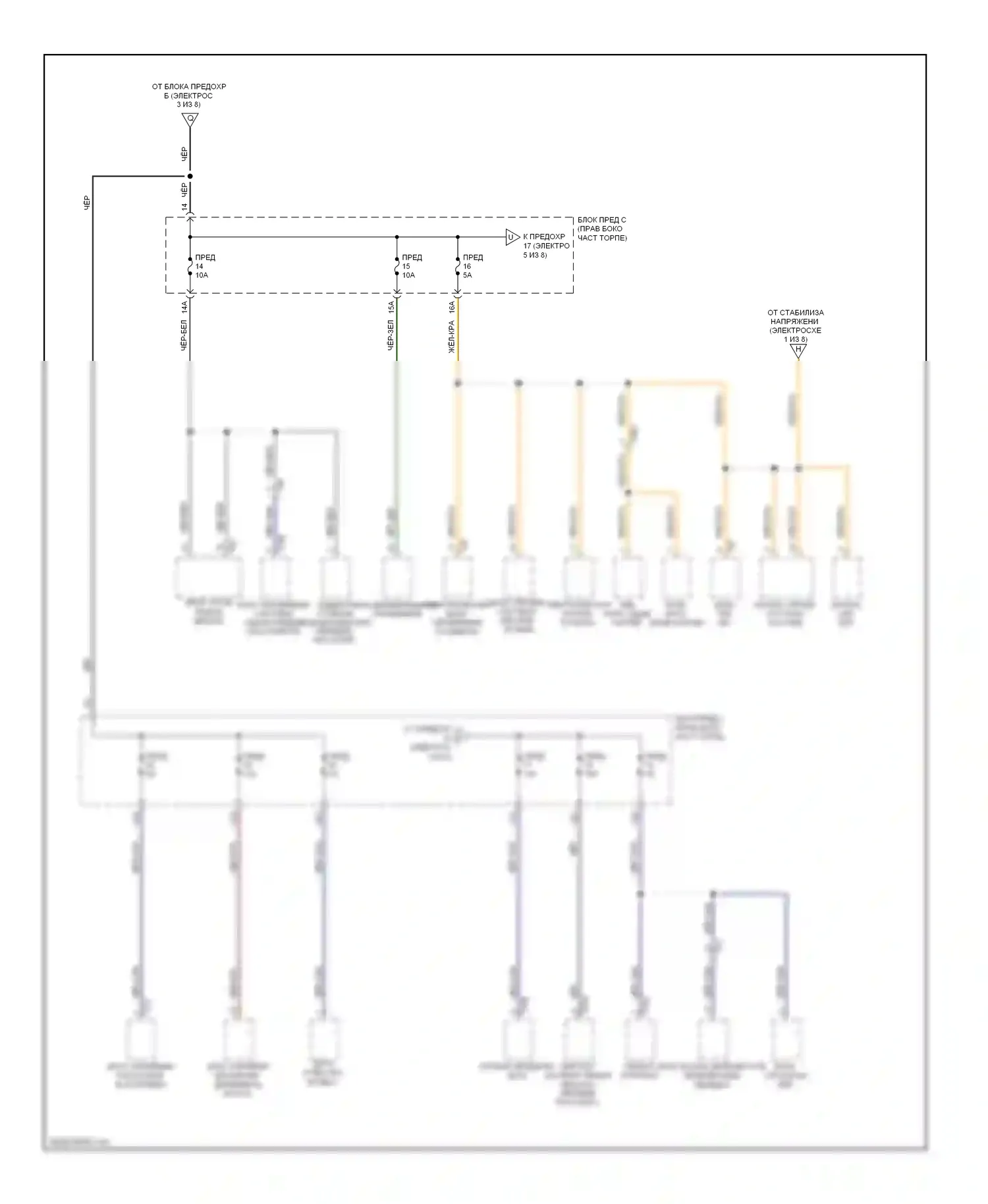 Touareg Volkswagen II (2010-2014): Электросхема блока предохранителей реле (5 из 8) 
