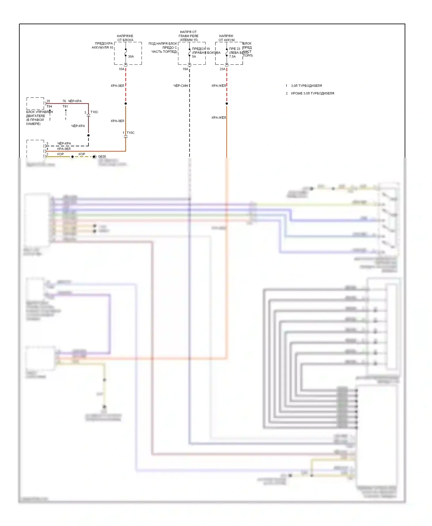 Touareg Volkswagen II (2010-2014): Электросхема блокировки селектора 