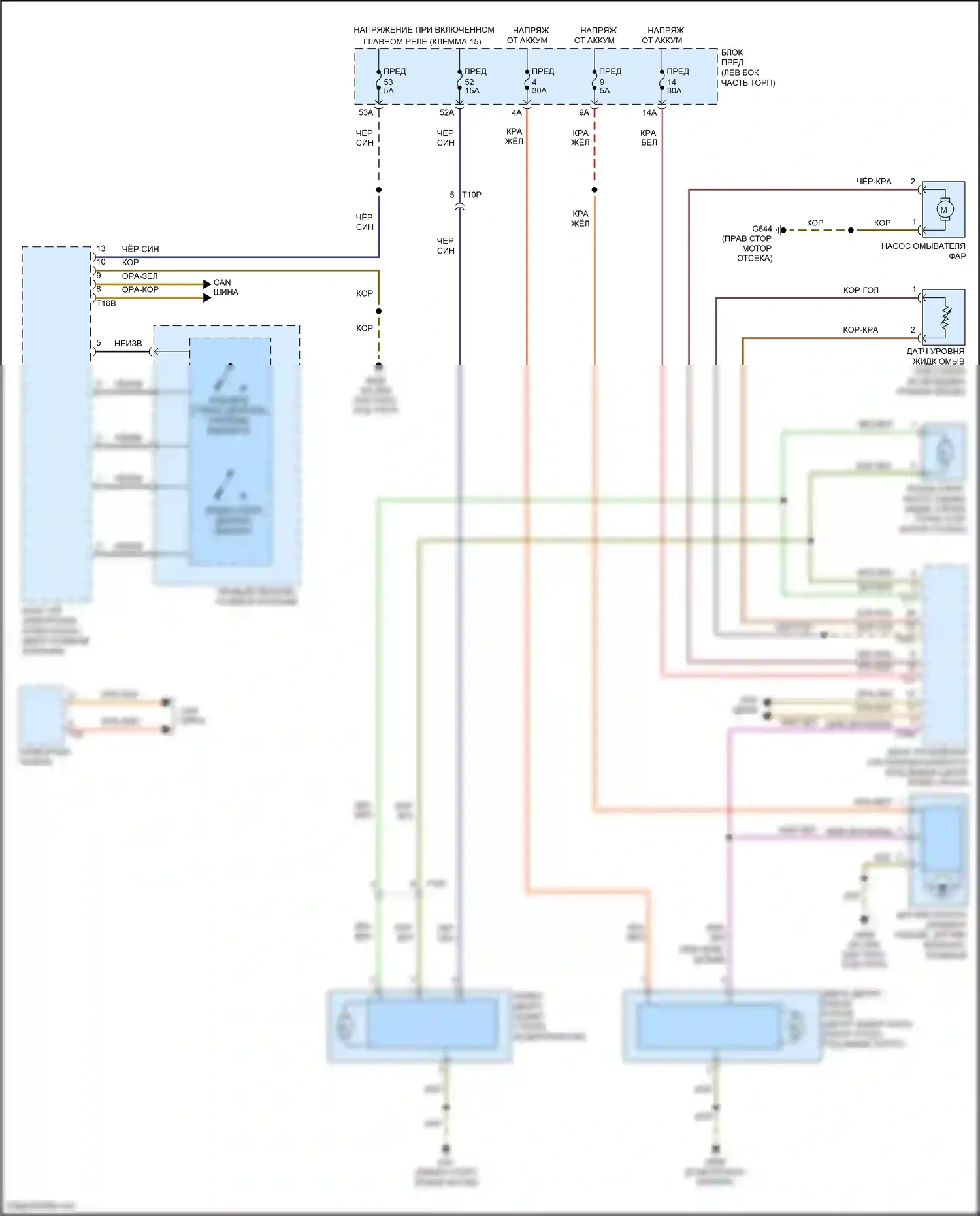 Touareg Volkswagen II (2010-2014): Дворники и омыватели электросхема 