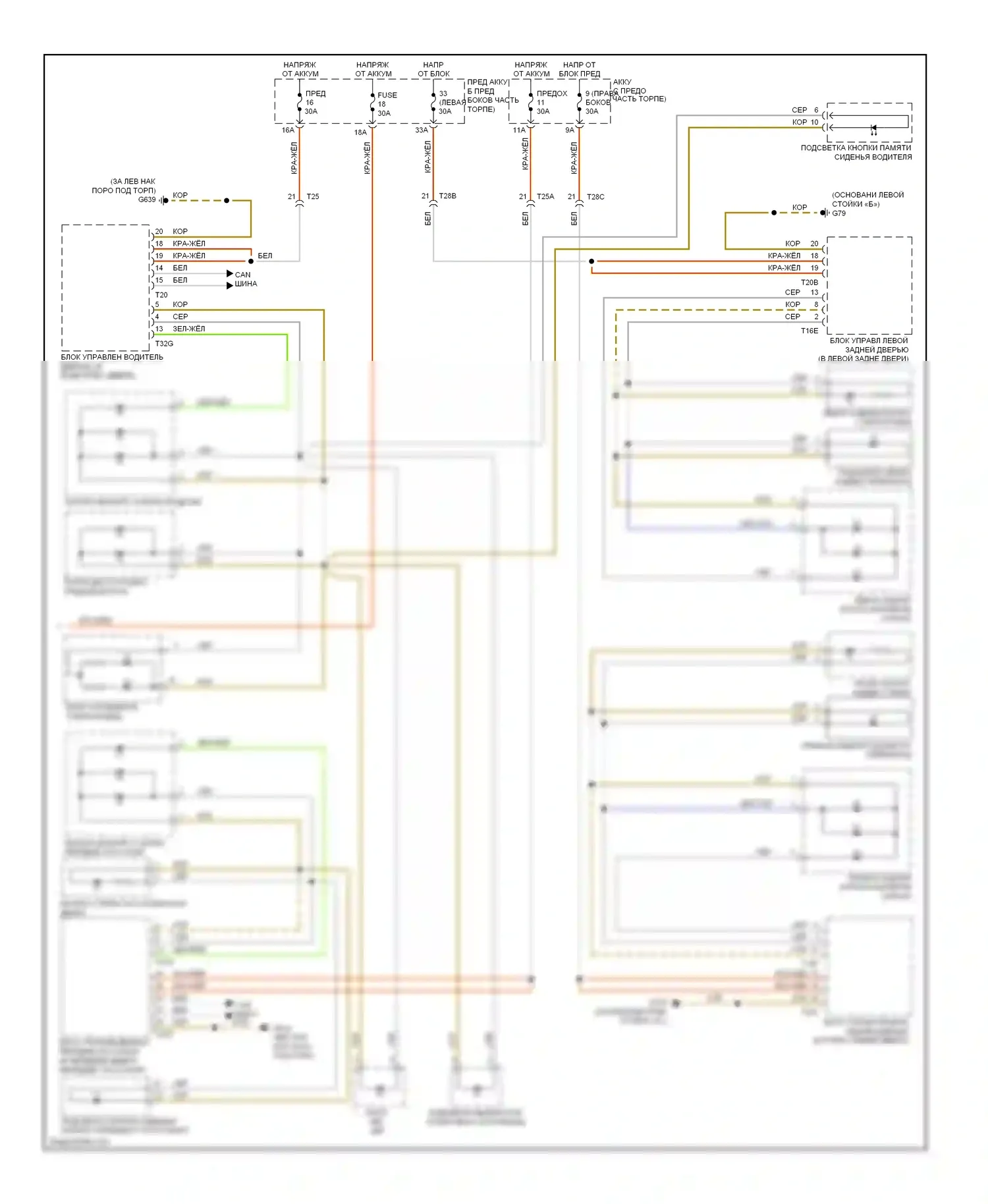 Touareg Volkswagen II (2010-2014): Электросхема подсветки приборной панели (2 из 2) 