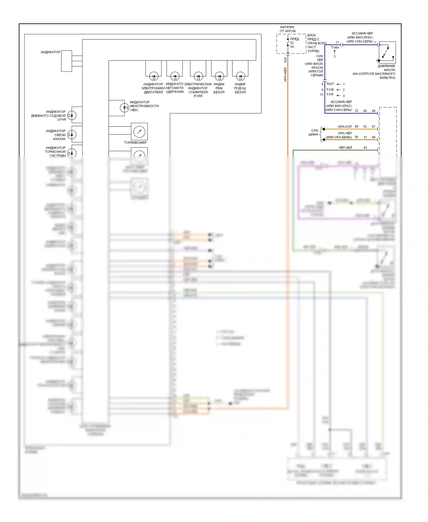 Touareg Volkswagen II (2010-2014): Электросхема приборной панели 