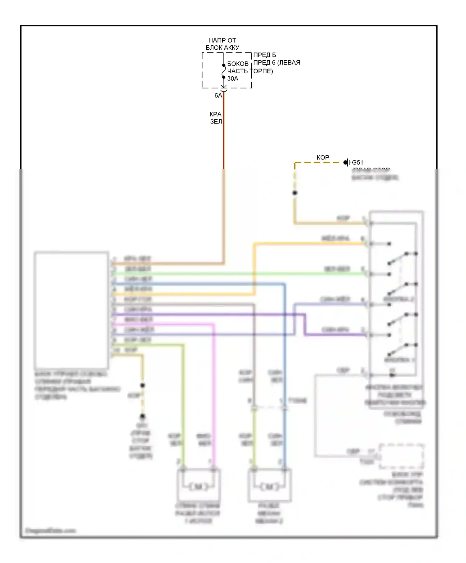 Touareg Volkswagen II (2010-2014): Электросхема освобождения спинки 