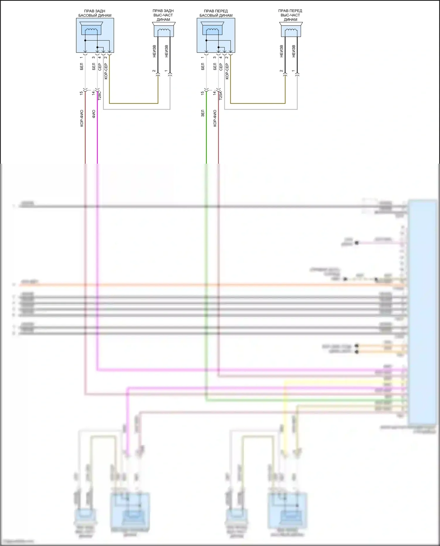 Touareg Volkswagen II (2010-2014): Электросхема навигации, без усилителя (2 из 2) 