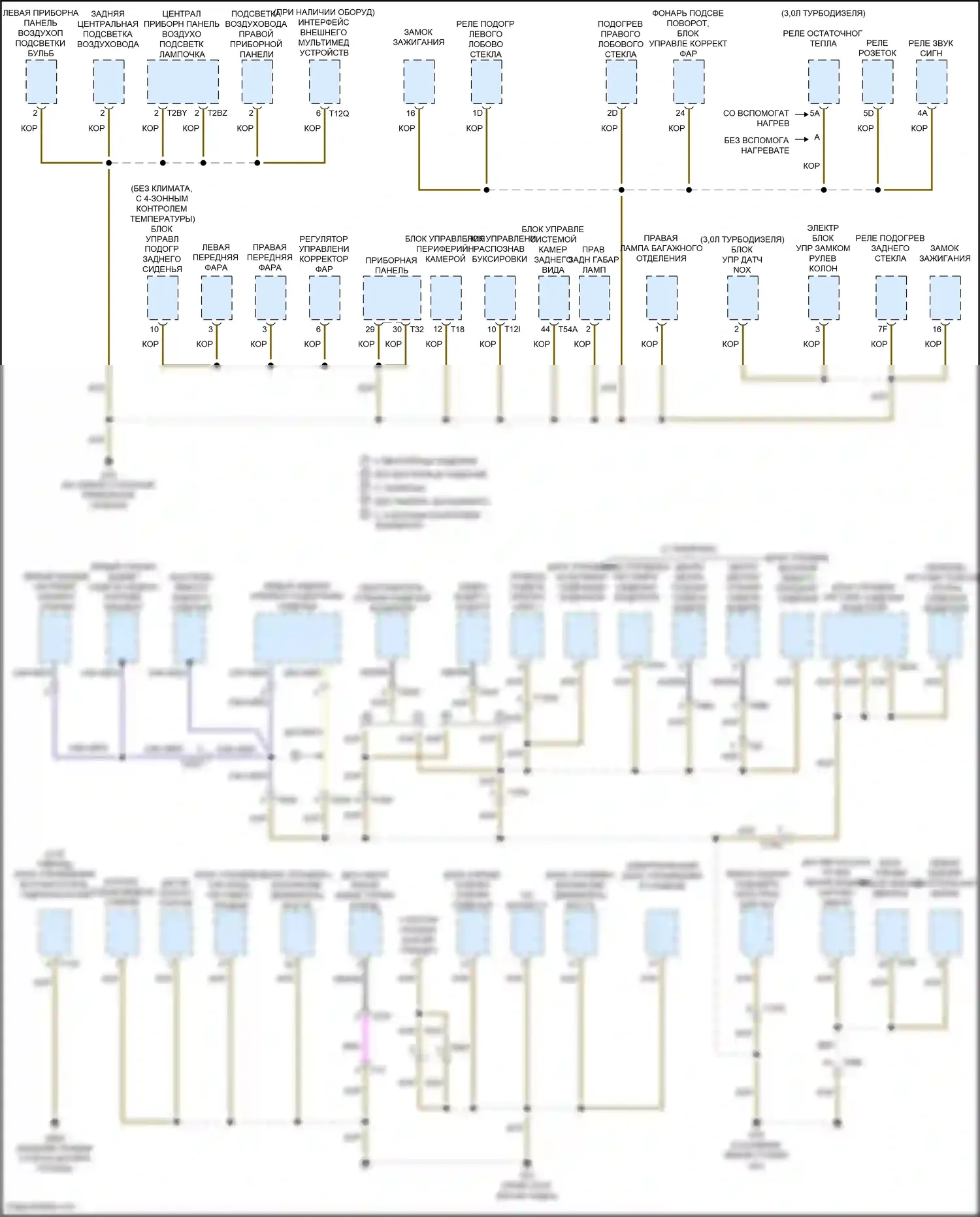 Touareg Volkswagen II (2010-2014): Электросхема точек подключения масс (2 из 5) 