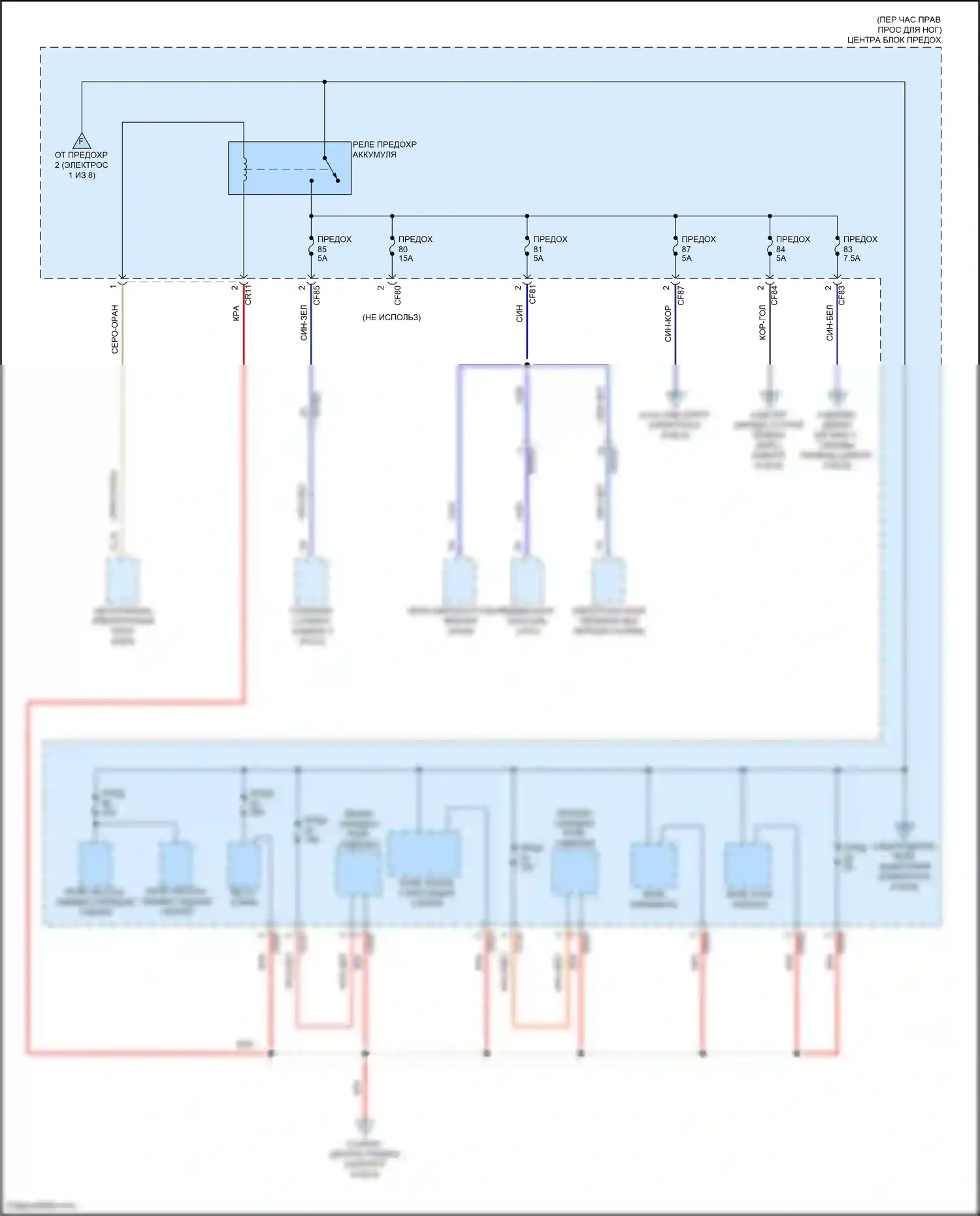 C40 Volvo I (2021-2024): Электросхема блока предохранителей реле (5 из 8) 