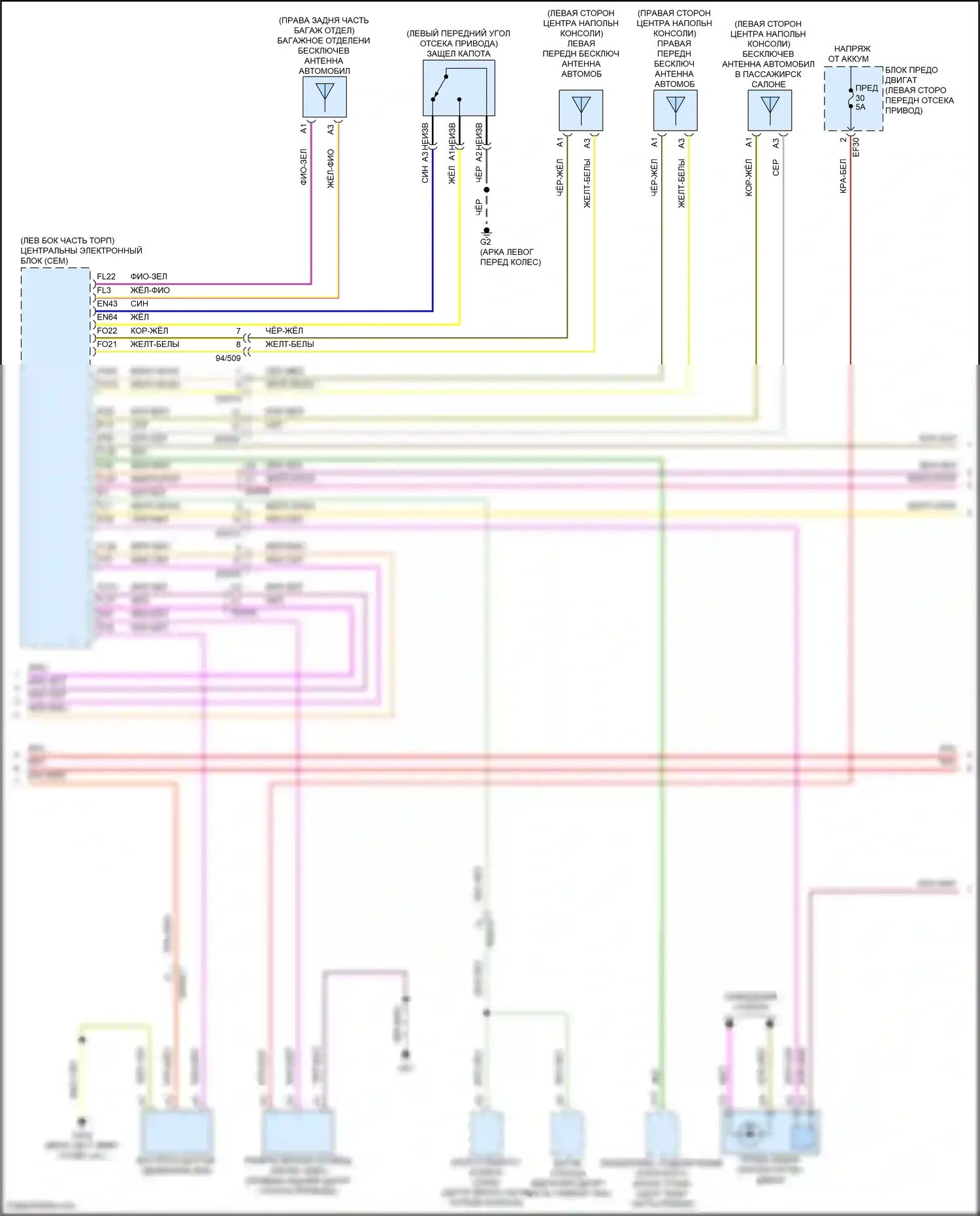 C40 Volvo I (2021-2024): Электросхема центрального замка (2 из 3) 