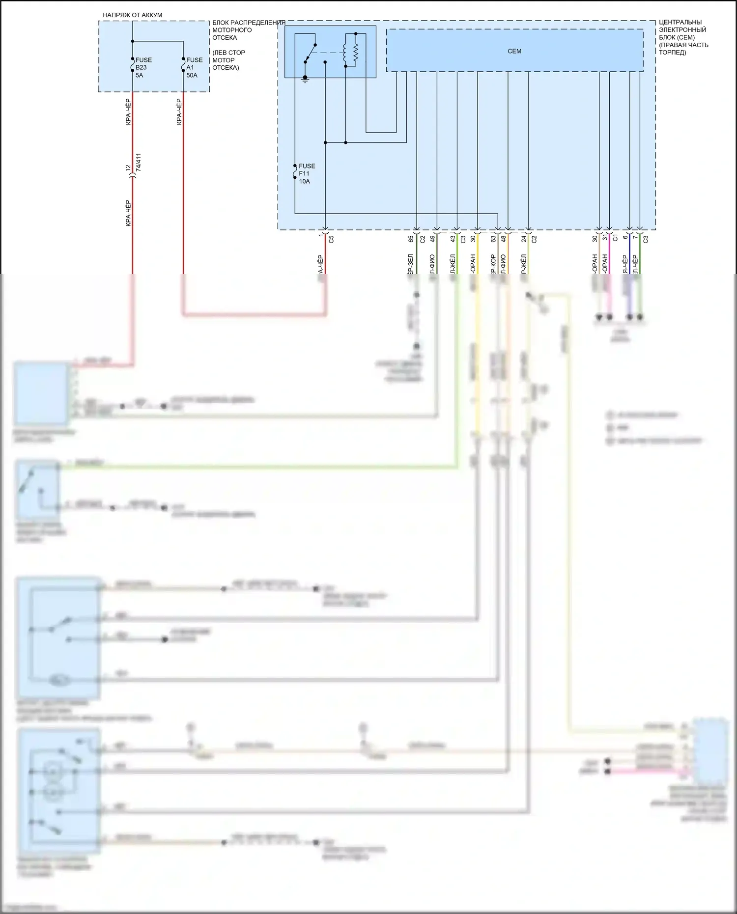 S60 Cross Country Volvo I (2015-2018): Электросхема разблокировки багажника/задней двери 