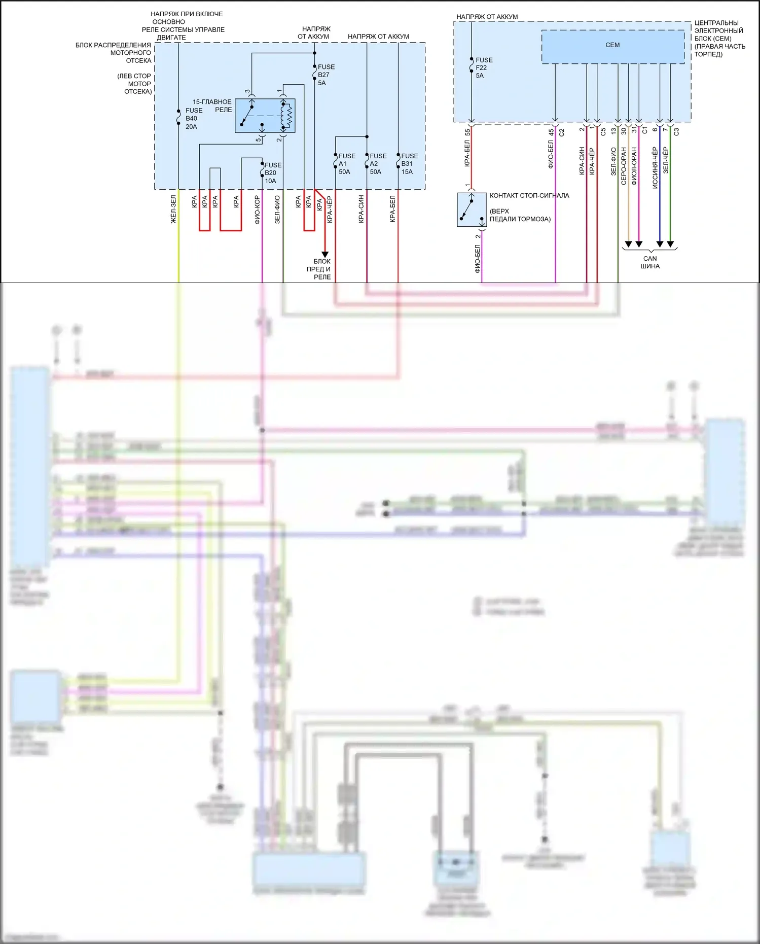 S60 Cross Country Volvo I (2015-2018): Электросхема блокировки селектора 